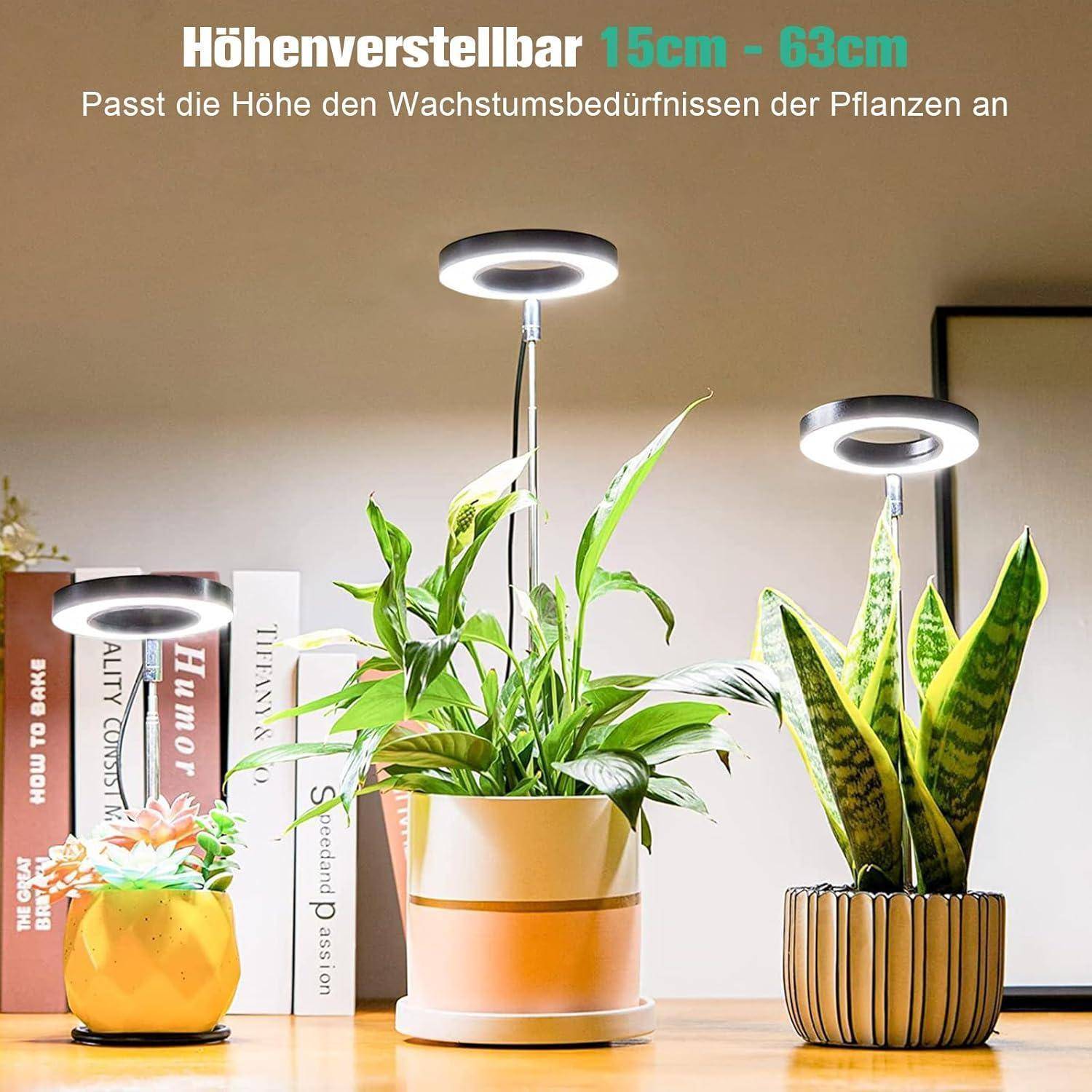 LED Pflanzenlampe Vollspektrum Pflanzenlicht USB 2 Kopf 42 LEDs 3