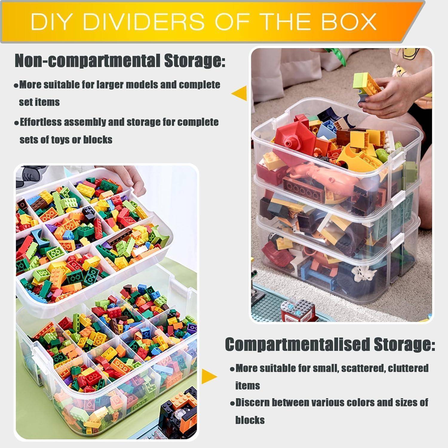 Aufbewahrungsbox Lego Bausteine Box Ablagefächer Transparent Organizer
