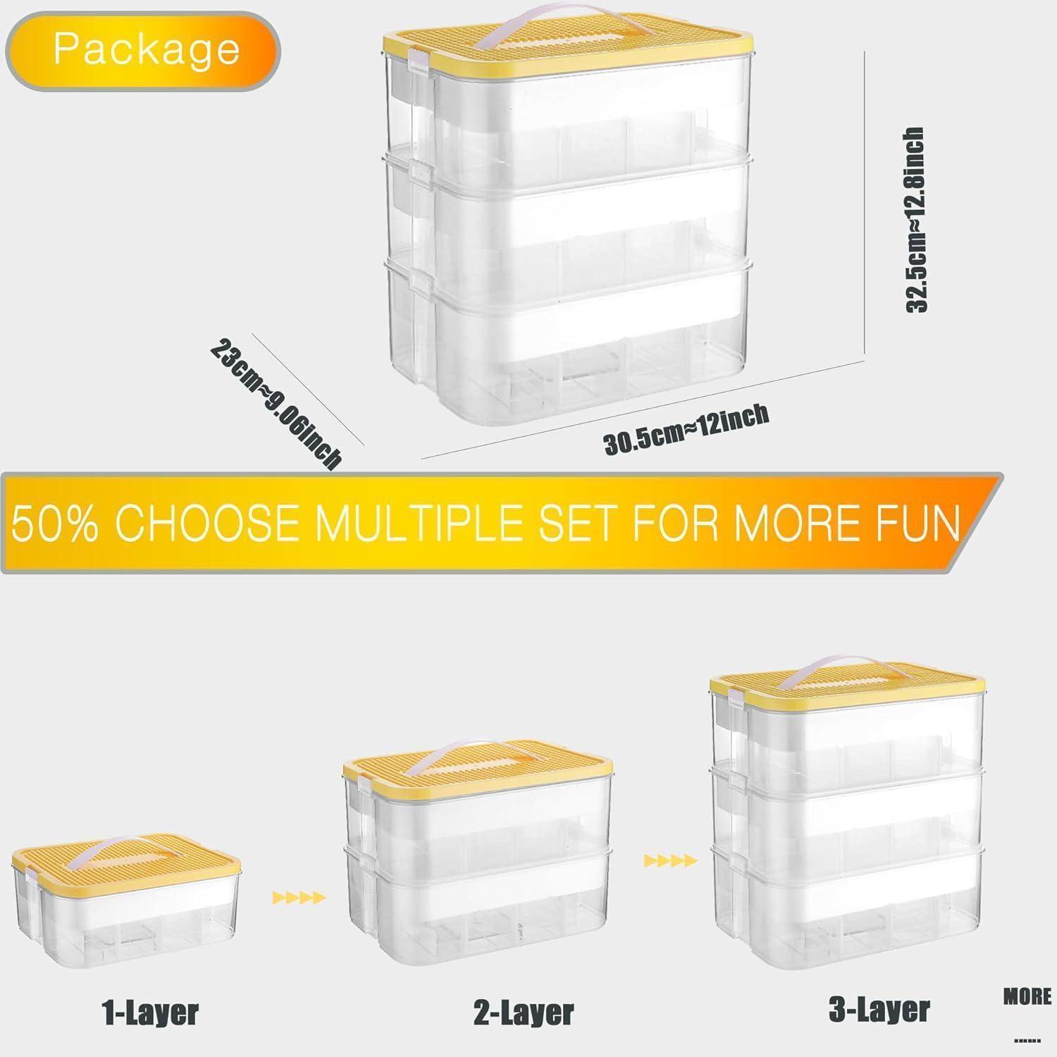Aufbewahrungsbox Lego Bausteine Box Ablagefächer Transparent Organizer
