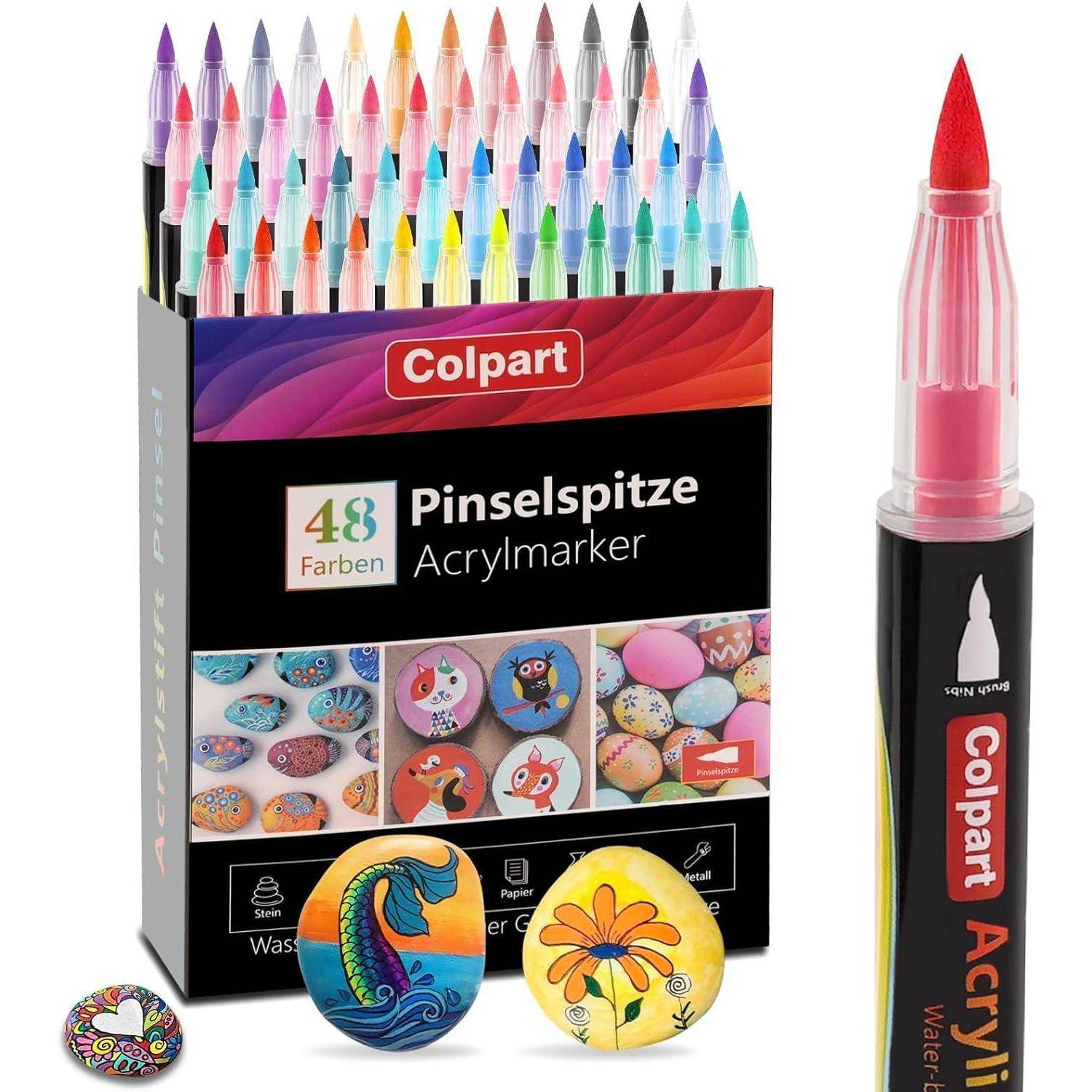 Acrylfarbe Stifte Set 48 Farben wasserfest für