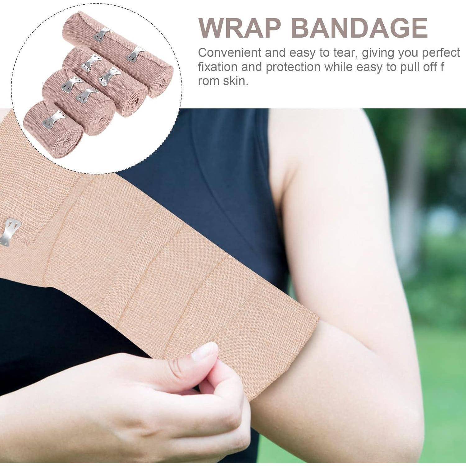 Elastische Kompressionsbandage 4er Pack - 2 3 4 6 Zoll Rollen - Knie