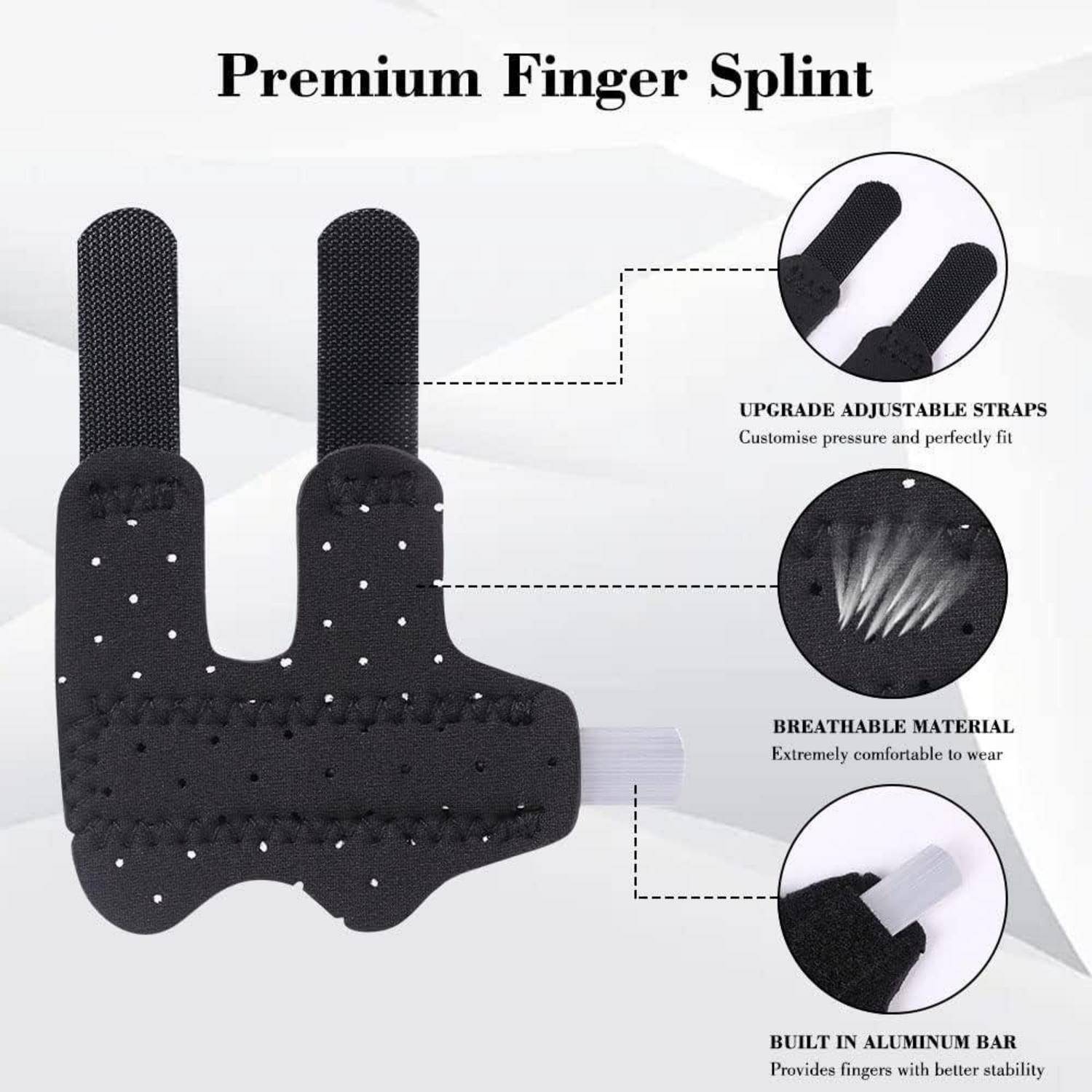 Fingerschiene 2 Stück Finger Stabilisator Schwarz Arthritis Tendinitis