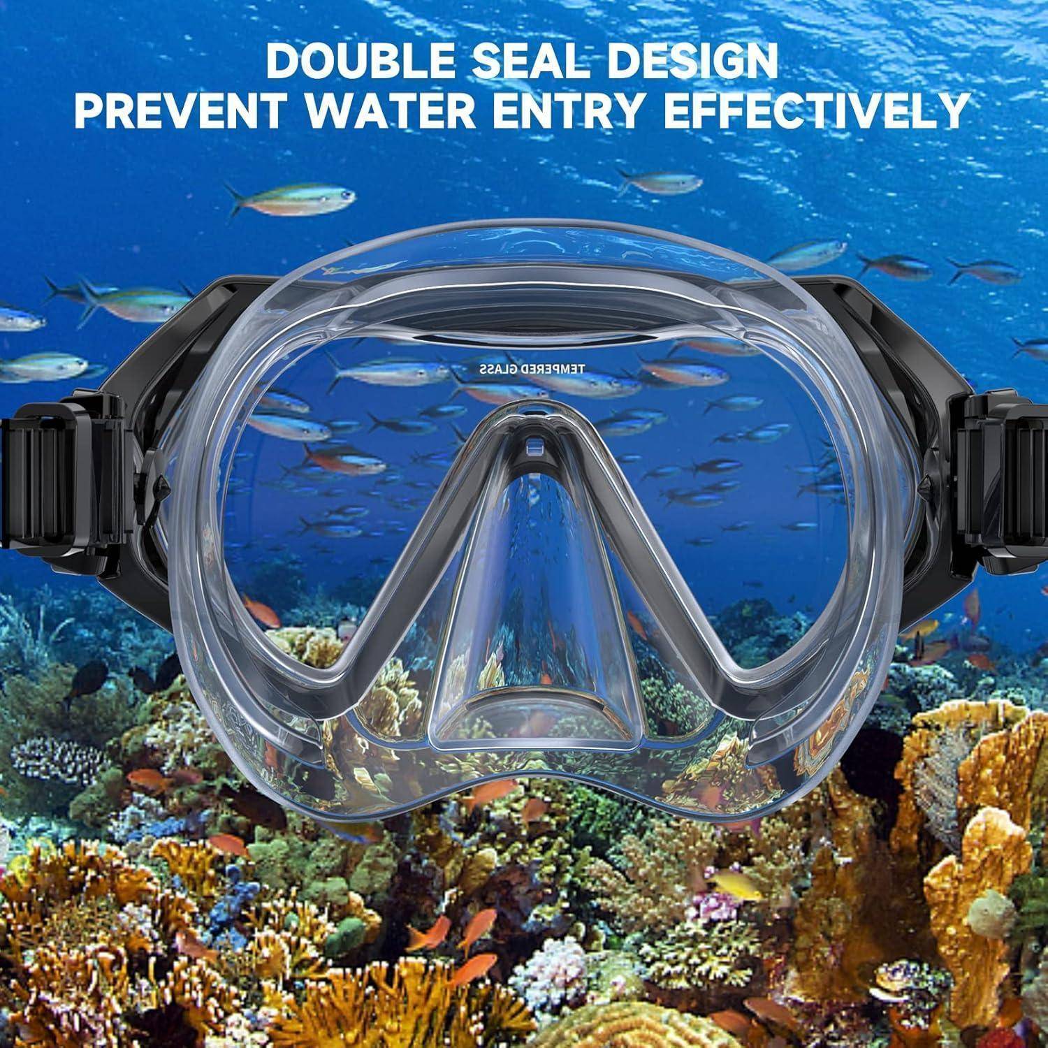 Taucherbrille Kinder Schwimmbrille Schnorchelmaske 180°Panorama Anti