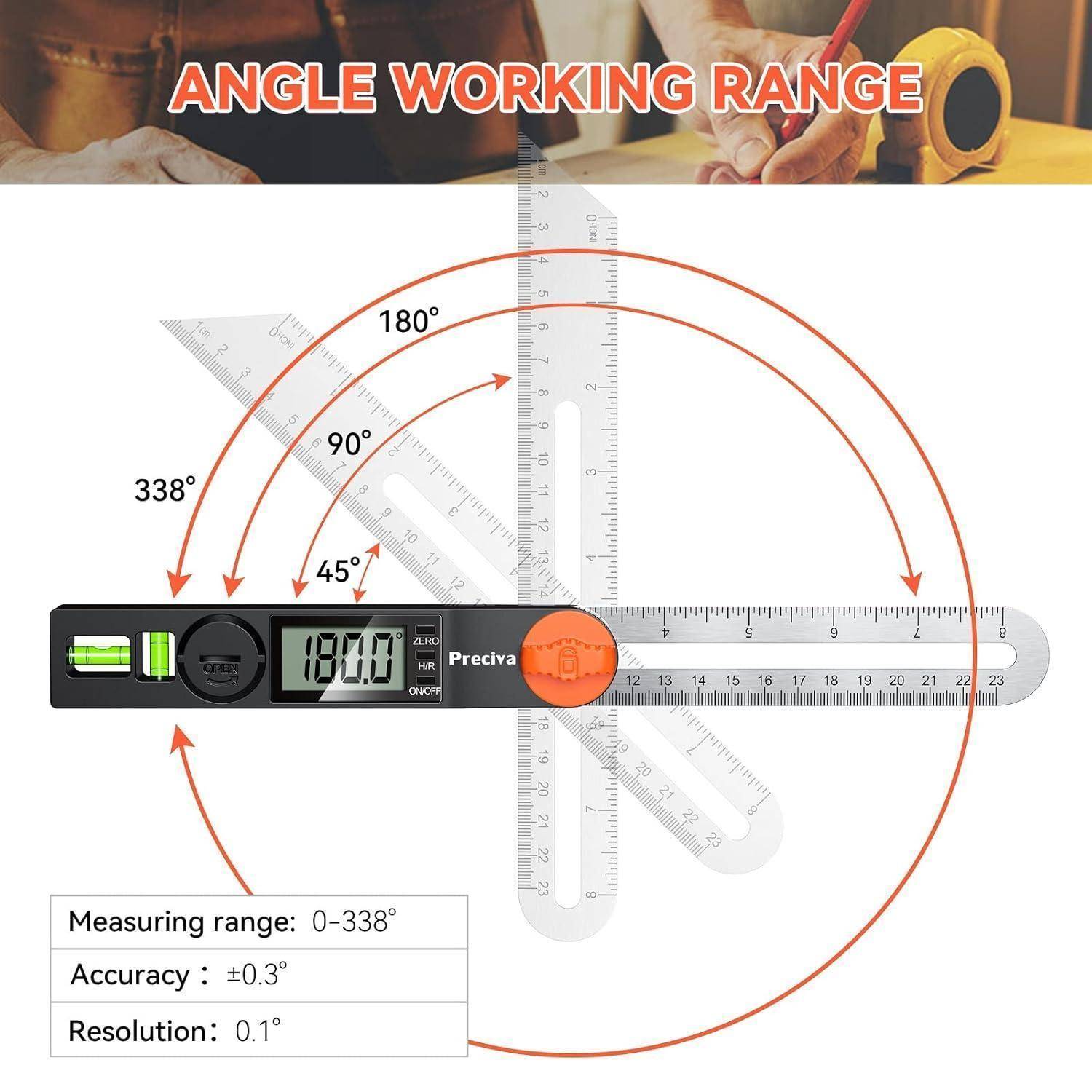 Präzise Digital T-Schmiege 230 mm verstellbar Multifunktionswinkel