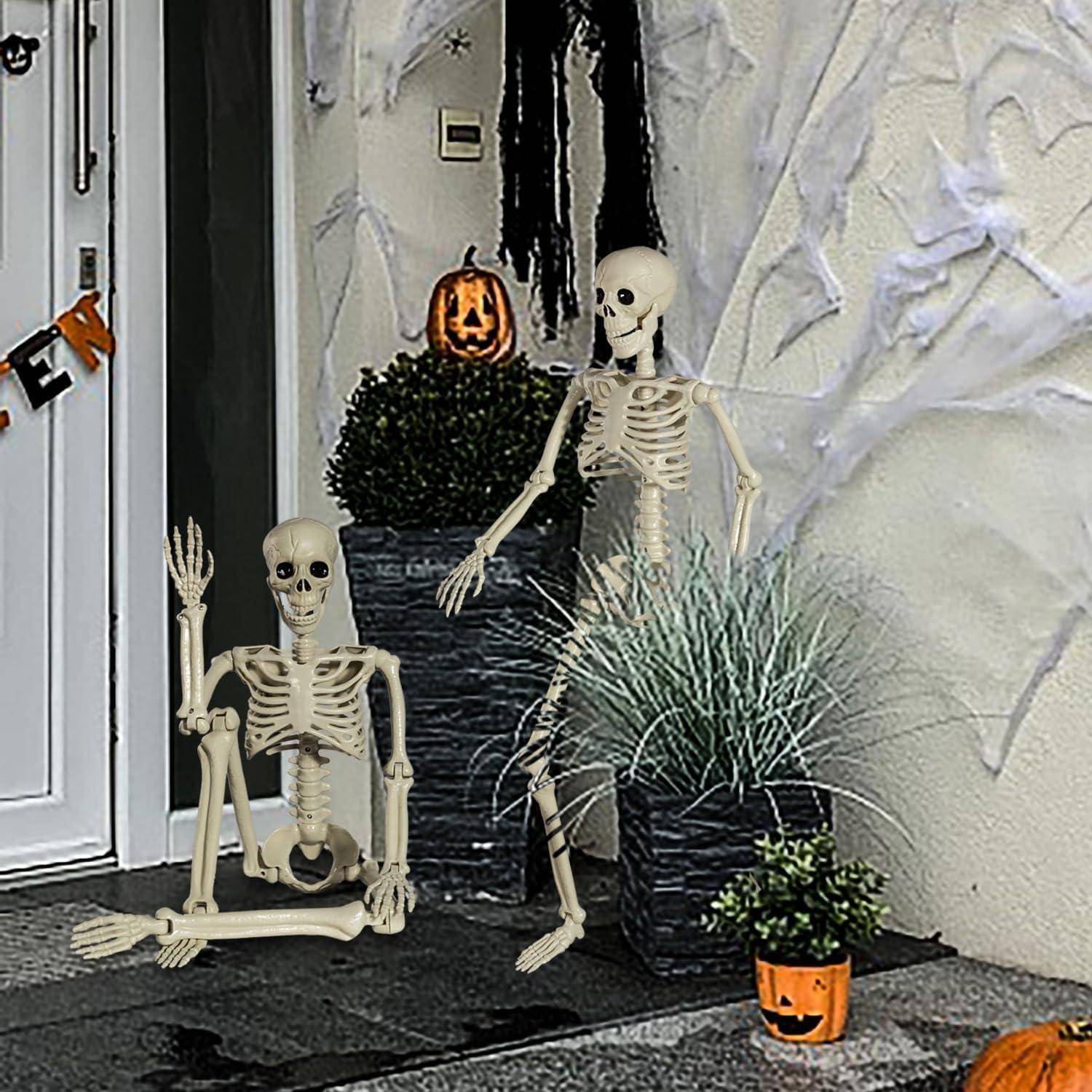 Halloween Skelett 90cm Gelenke beweglich für Innen Garten Haus Patio