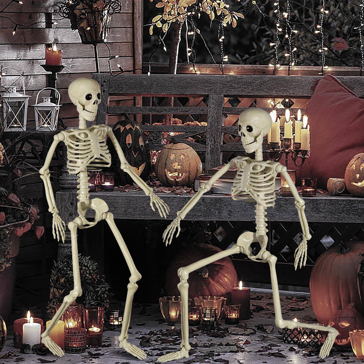 Halloween Skelett 90cm Gelenke beweglich für Innen Garten Haus Patio