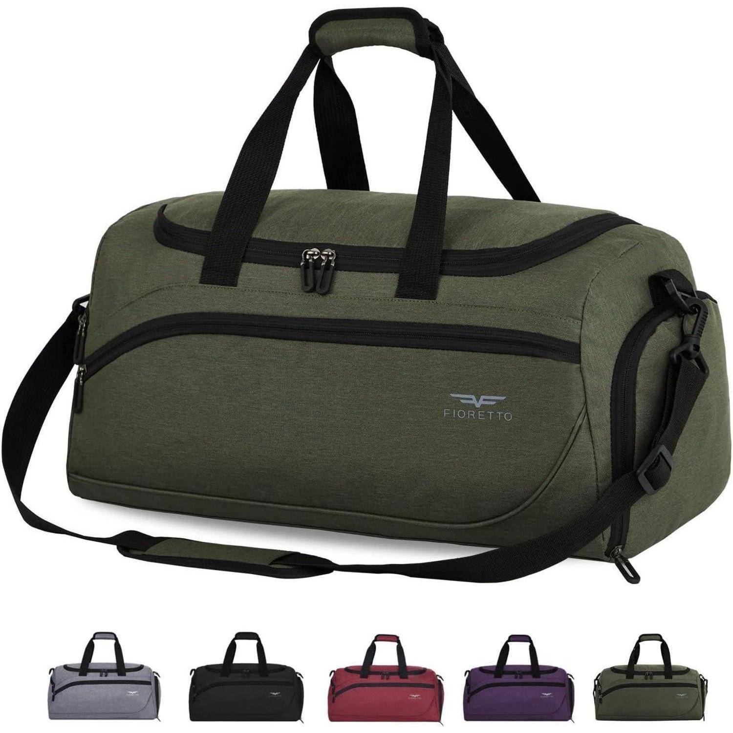 Sporttasche & Reisetasche 35L Damen Herren Schuhfach Nassfach Olivgrün