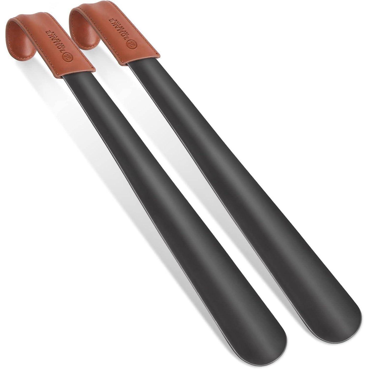 Schuhlöffel Metall Lang 42cm Ledergriff Stabil Shoe Horn Stiefel