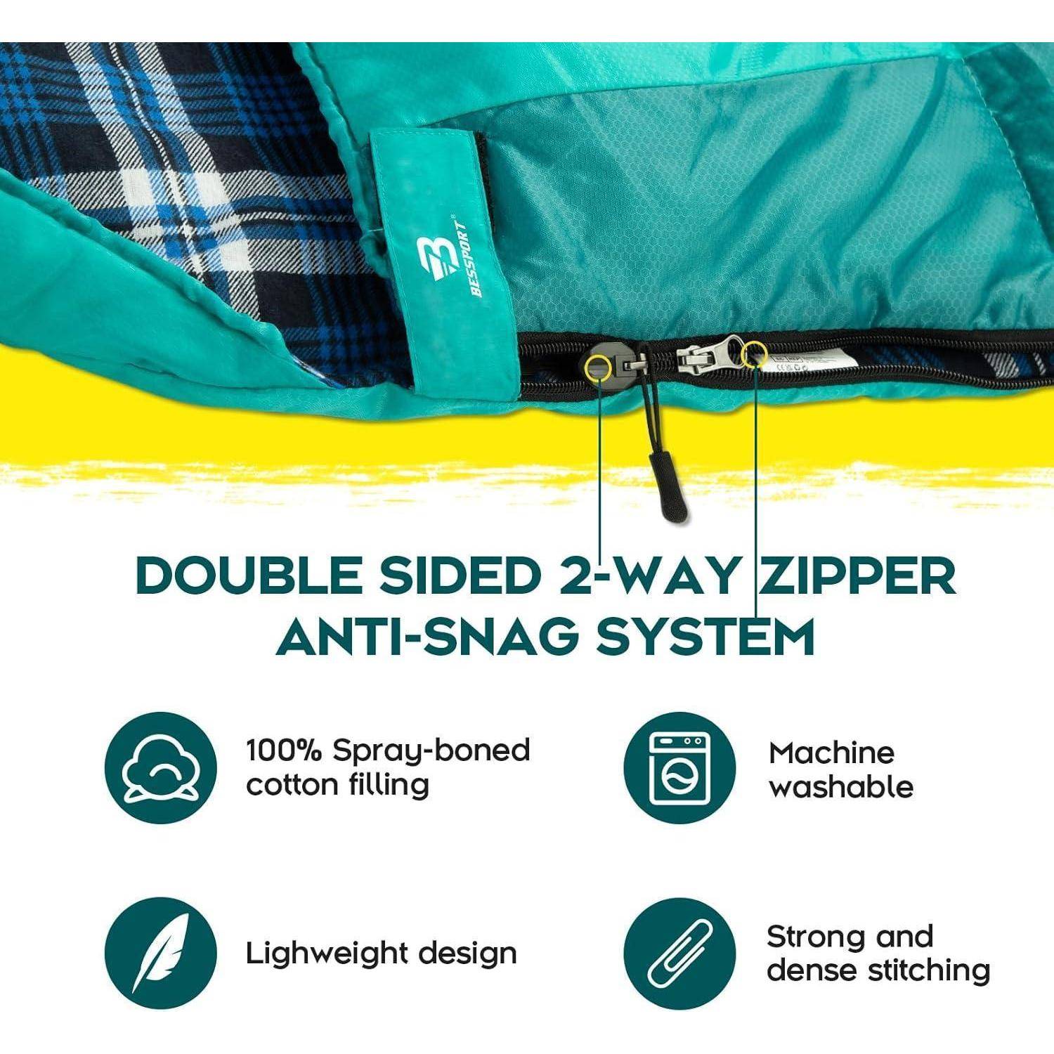 Schlafsack Camping 3-4 Jahreszeiten -8 °C 20°C Wasserdicht Warm
