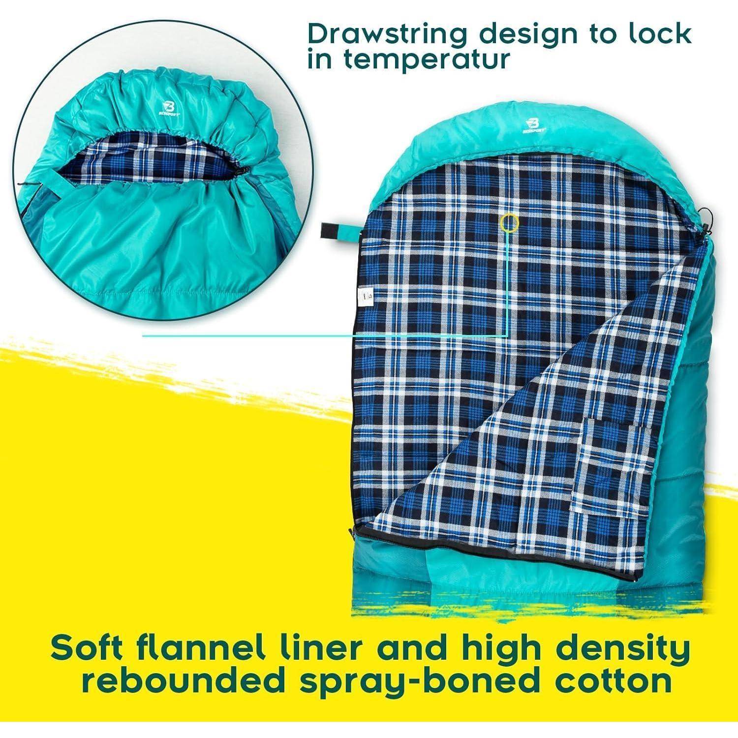 Schlafsack Camping 3-4 Jahreszeiten -8 °C 20°C Wasserdicht Warm
