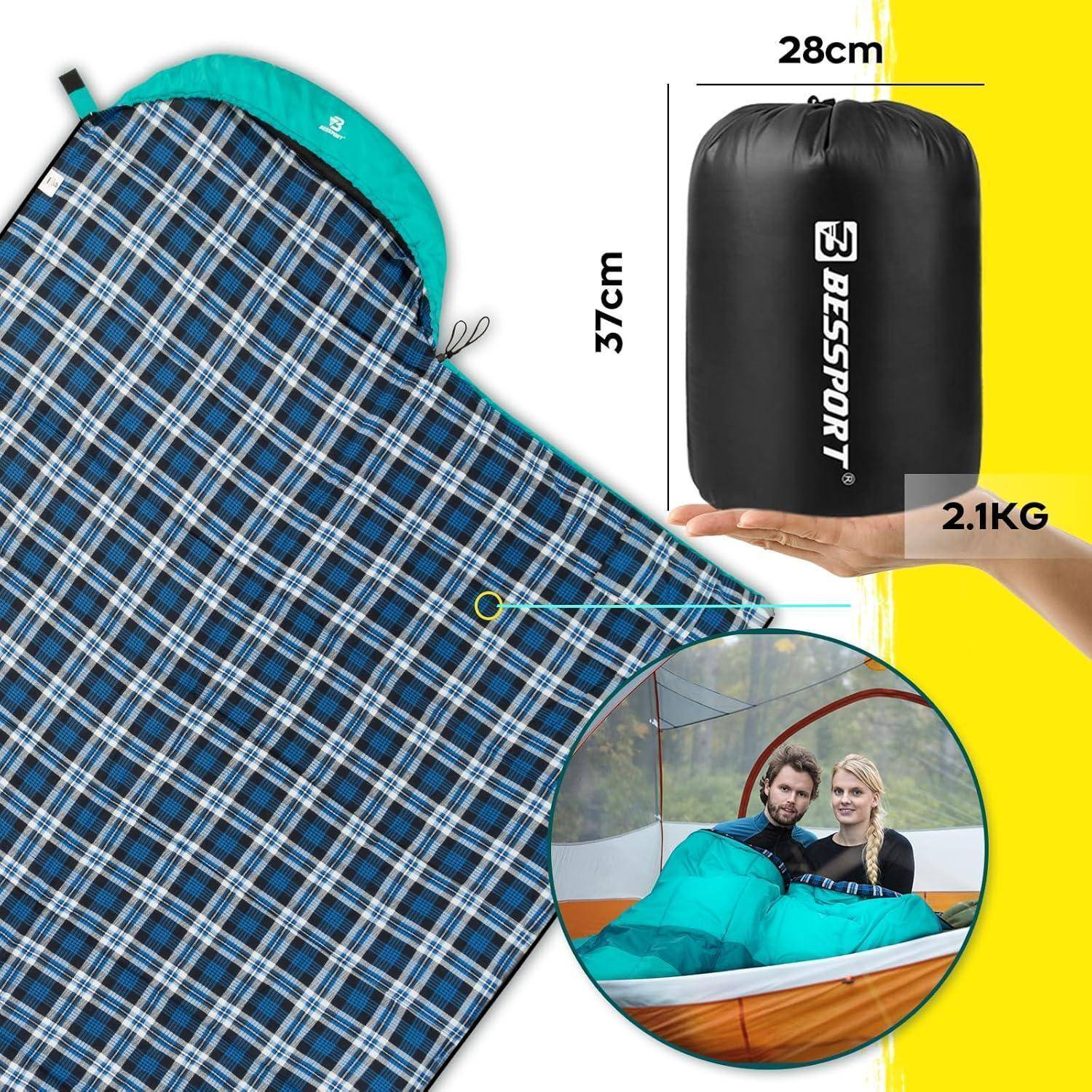 Schlafsack Camping 3-4 Jahreszeiten -8 °C 20°C Wasserdicht Warm
