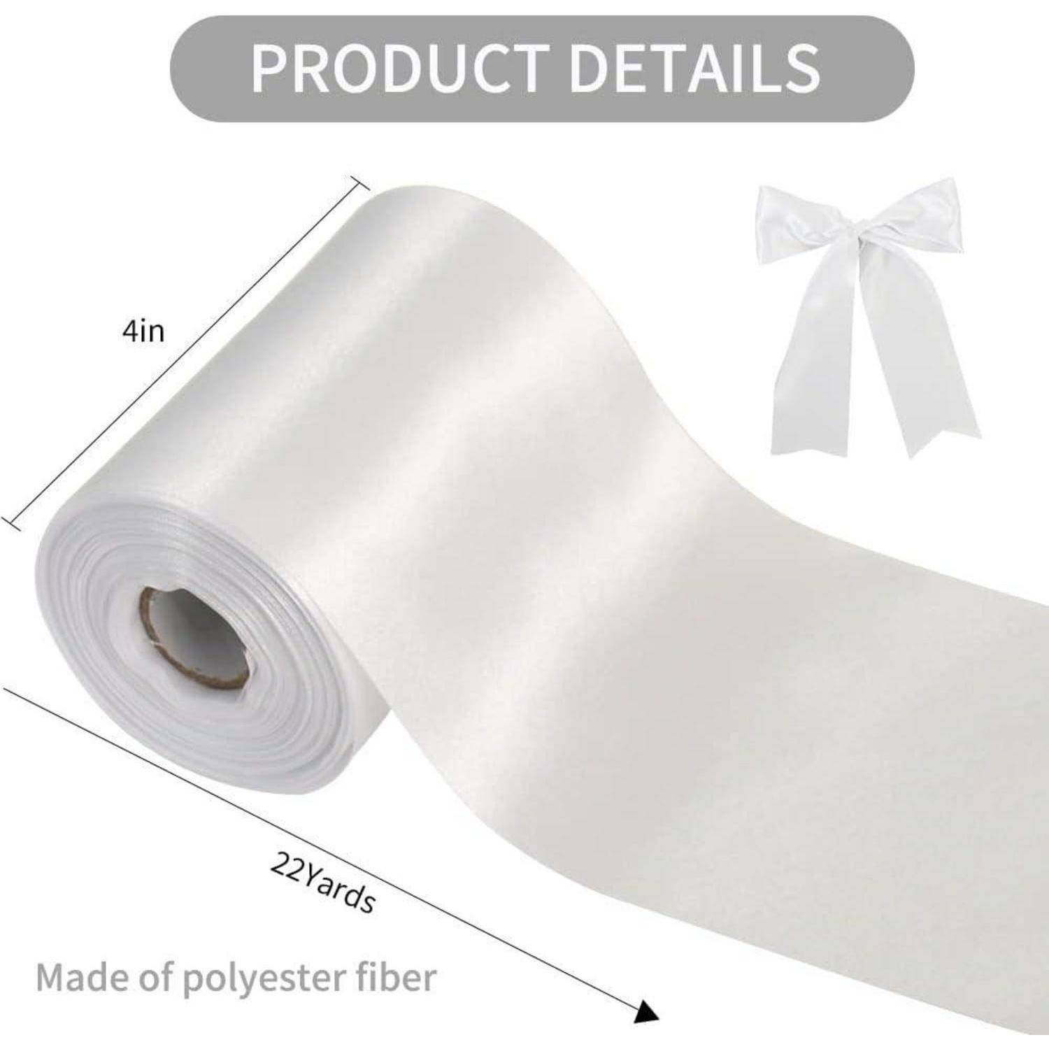 Satinband 10cm breit weiß Hochzeit Auto Stuhl-Schärpen Tischschleifen