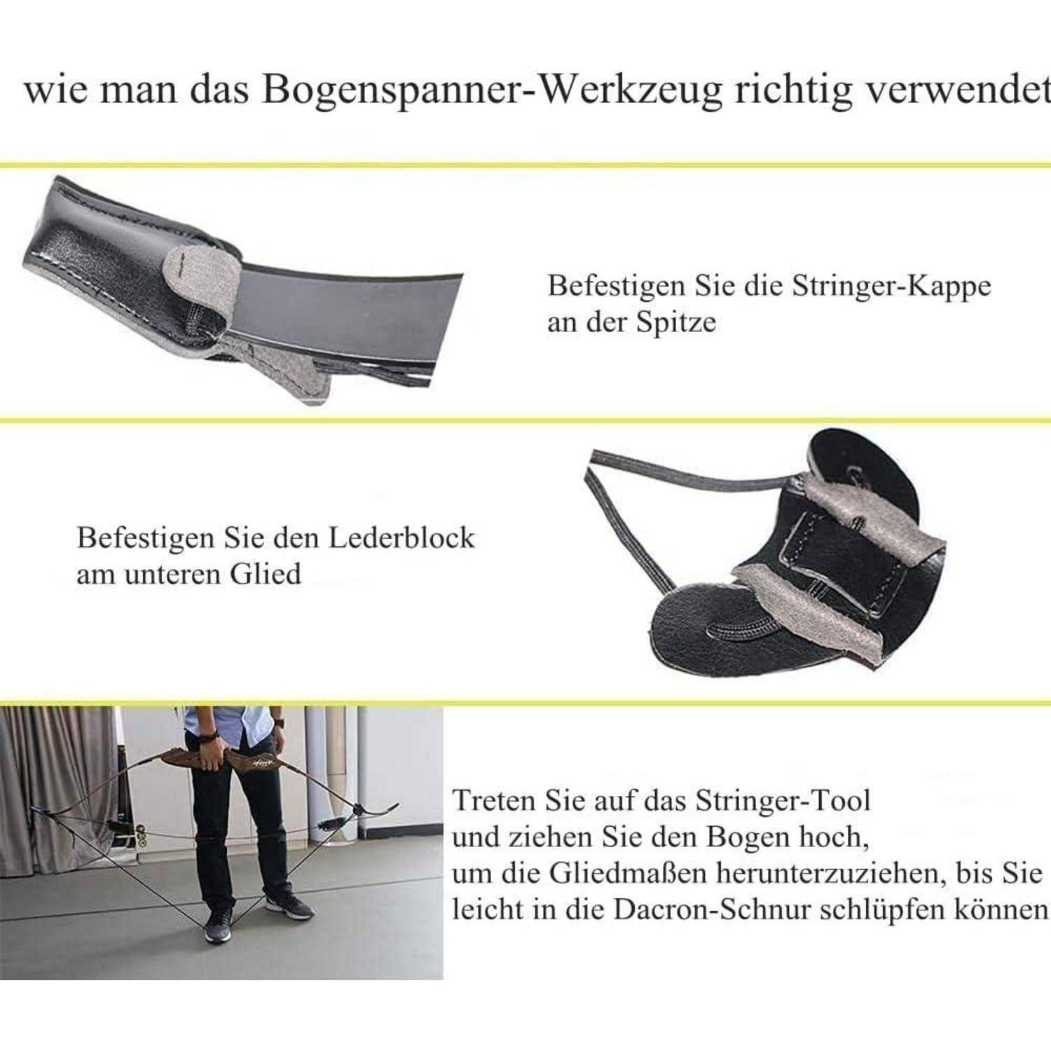Bogenspanner Recurve Langbogen Leder Spannhilfe Gliedmaßen helfer
