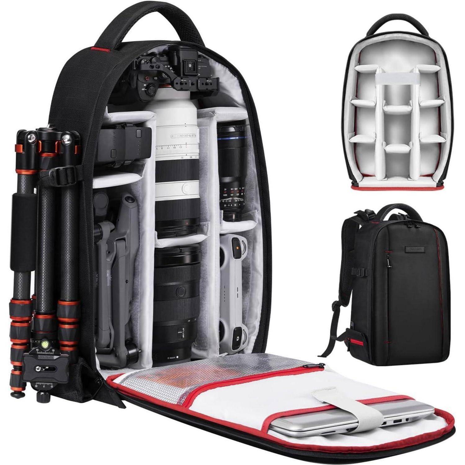 Fotorucksack wasserdicht Kameratasche mit Laptopfach für Canon Sony