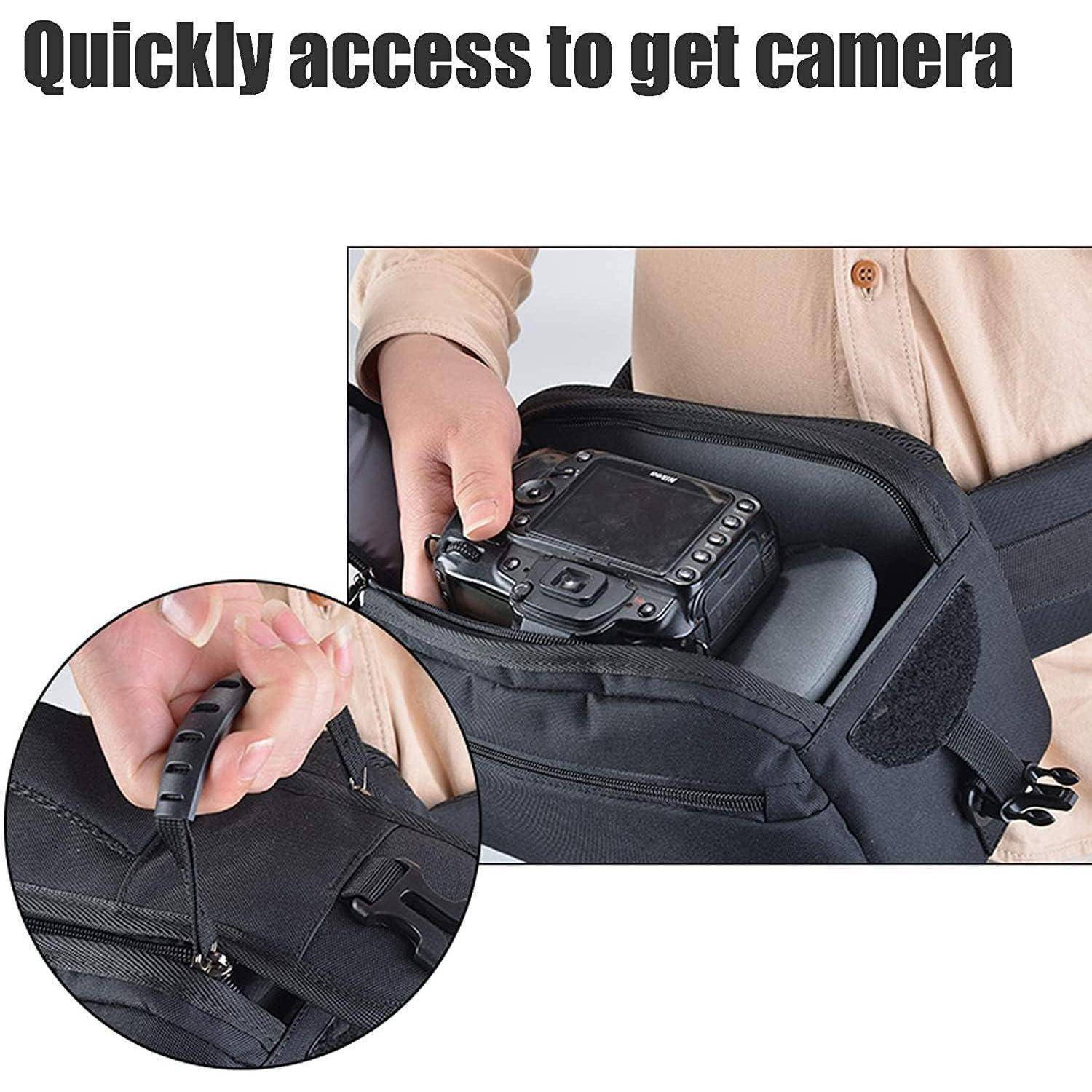 Kameratasche Gürteltasche Foto Umhängetasche DSLR SLR Zubehör Schwarz