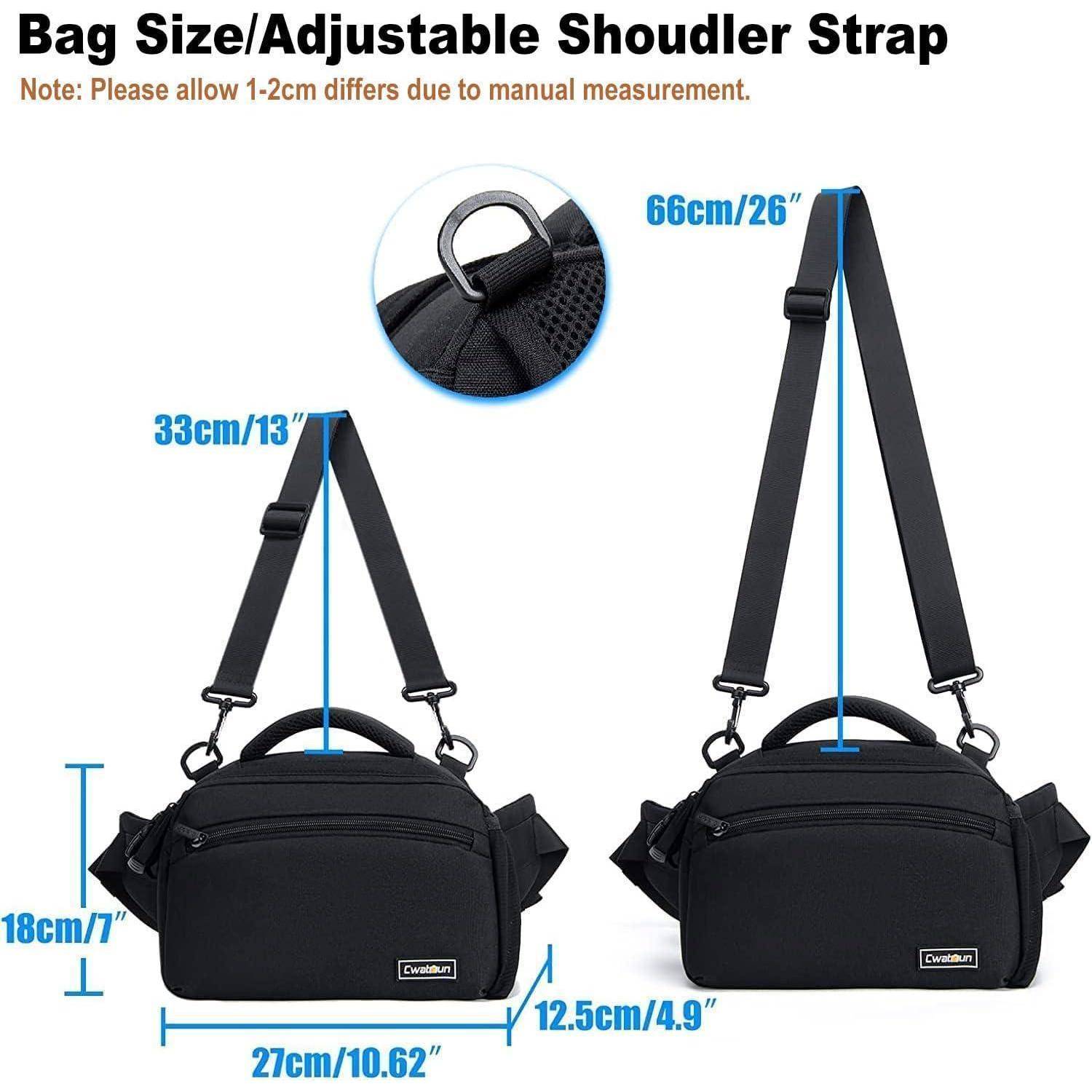 Kameratasche Gürteltasche Foto Umhängetasche DSLR SLR Zubehör Schwarz