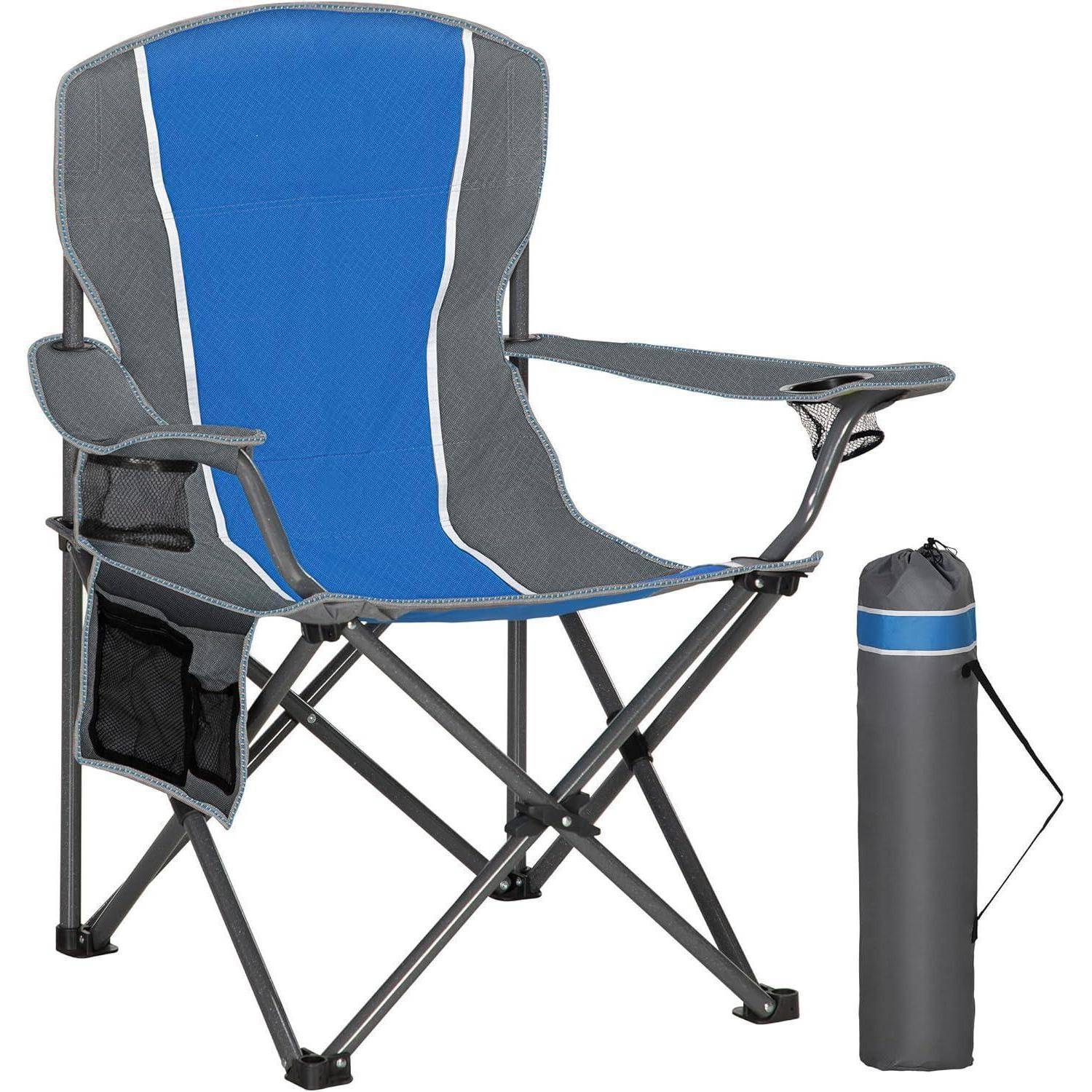 Klappbarer Campingstuhl 160kg belastbar Getränkehalter XXL Sitzfläche