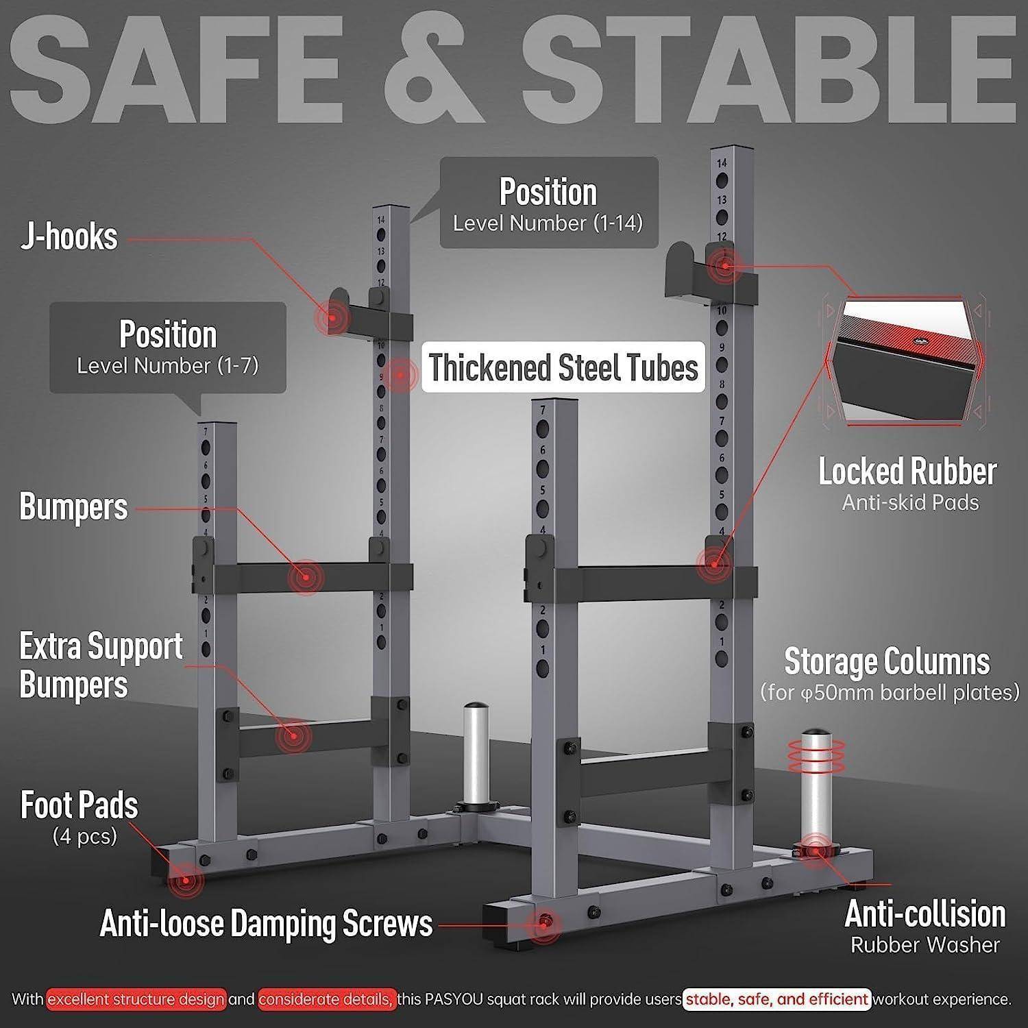 Squat Rack Hantelständer höhenverstellbar bis 800 KG
