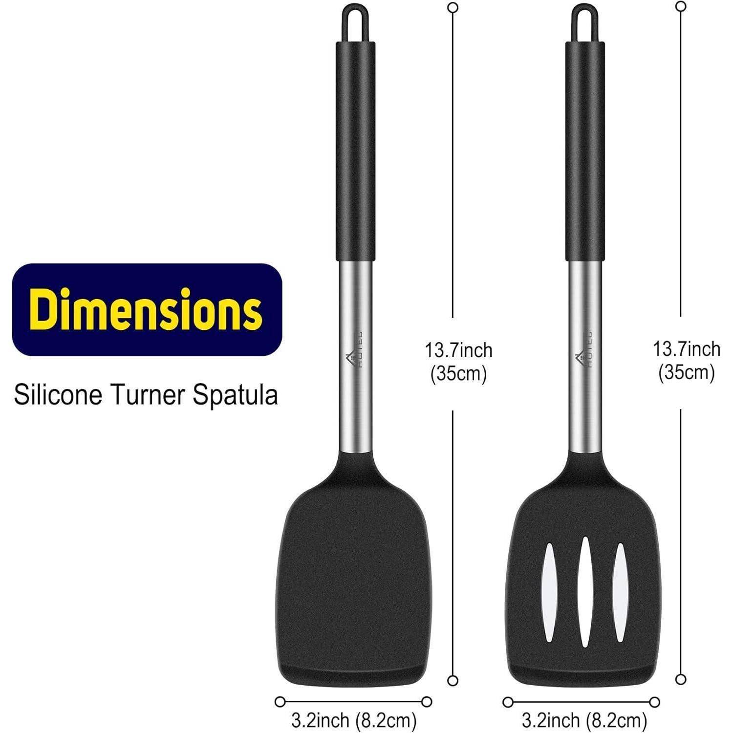 Pfannenwender Pfannkuchenwender Silikon Good Grip Schwarz 34.8cm