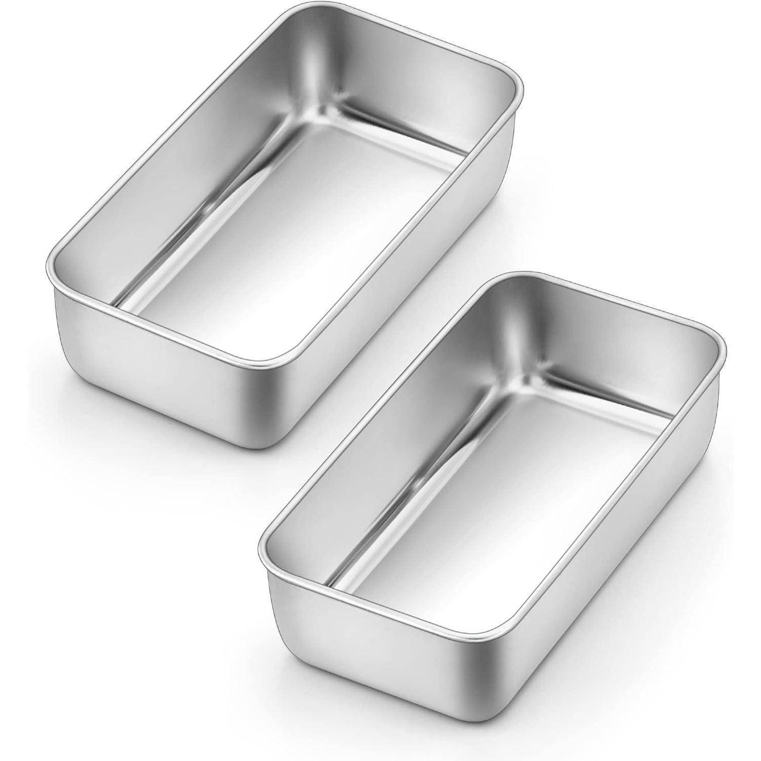 Edelstahl Brotbackform 2er Set für Saftige Brot/Kuchen 23,5 x 12,6 x 6