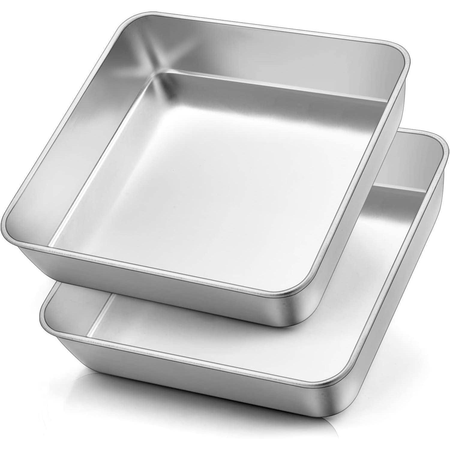Quadratische Kuchenform Set Edelstahl 21x21x5 cm Spülmaschinenfest