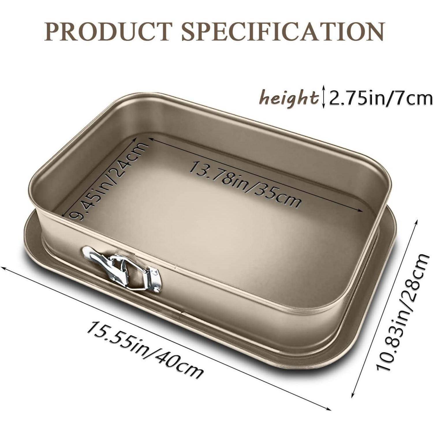 Rechteckige Frühlingsbackdose Antihaft Kuchenform 39.28 cm Gold