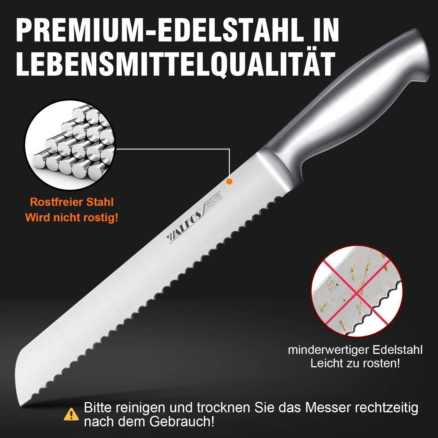 Ein gezacktes Messer mit der Aufschrift 