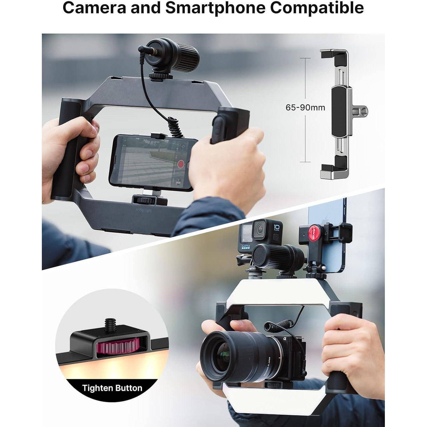 Handy Video Rig Dimmbar 2500K-9000K Stabilisator Bluetooth Smartphone