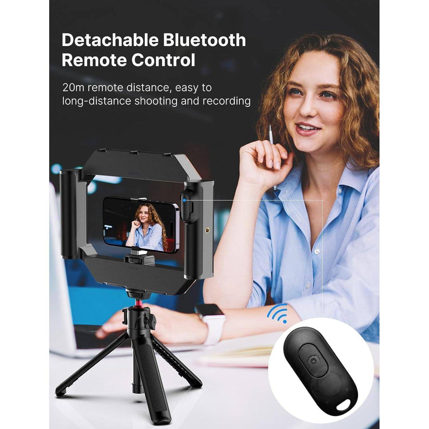 Handy Video Rig Dimmbar 2500K-9000K Stabilisator Bluetooth Smartphone