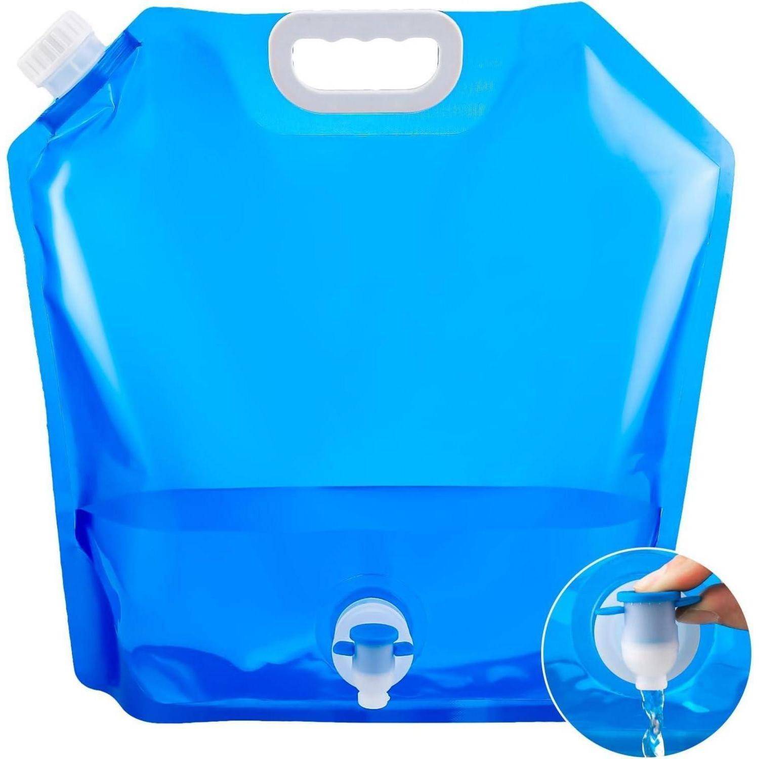 Wasserkanister Faltbar 10L mit Hahn Tragegriff transparent PE-Material