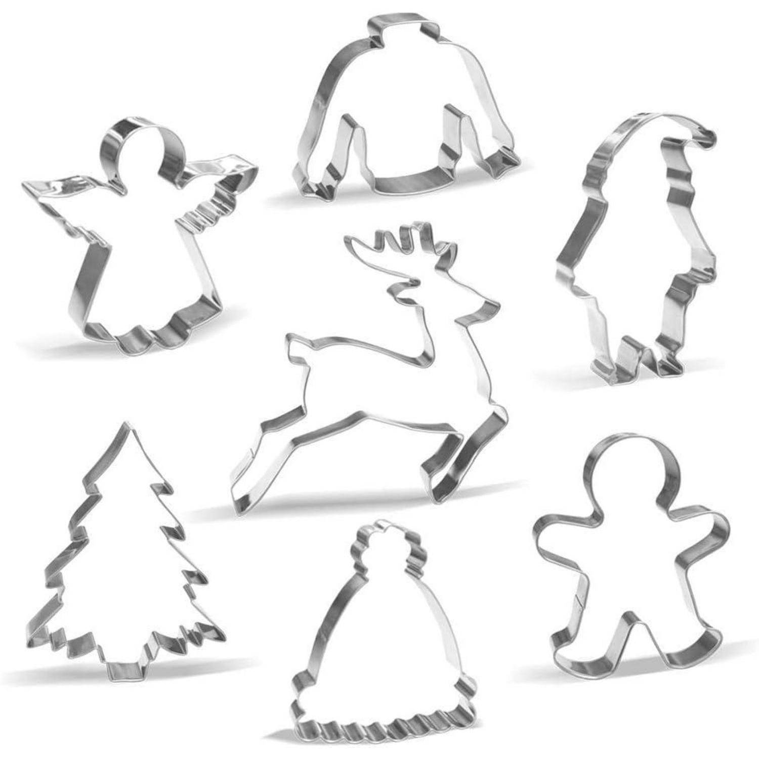 Weihnachten Ausstechformen Set 7 Stück Weihnachtsmann Rentier