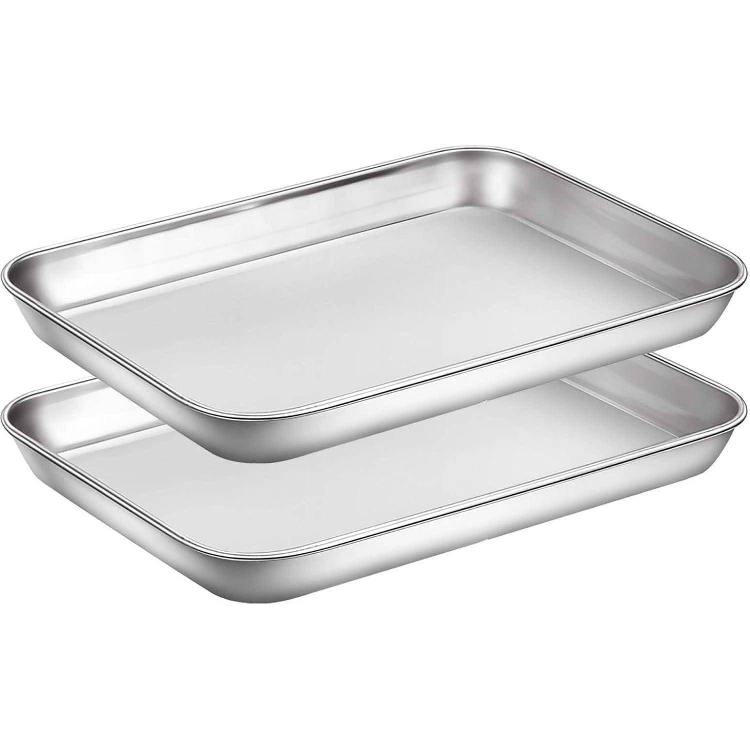 Edelstahl Ofenblech Set 2tlg. 22.9x17.8x2.5cm Ungiftig Gesund