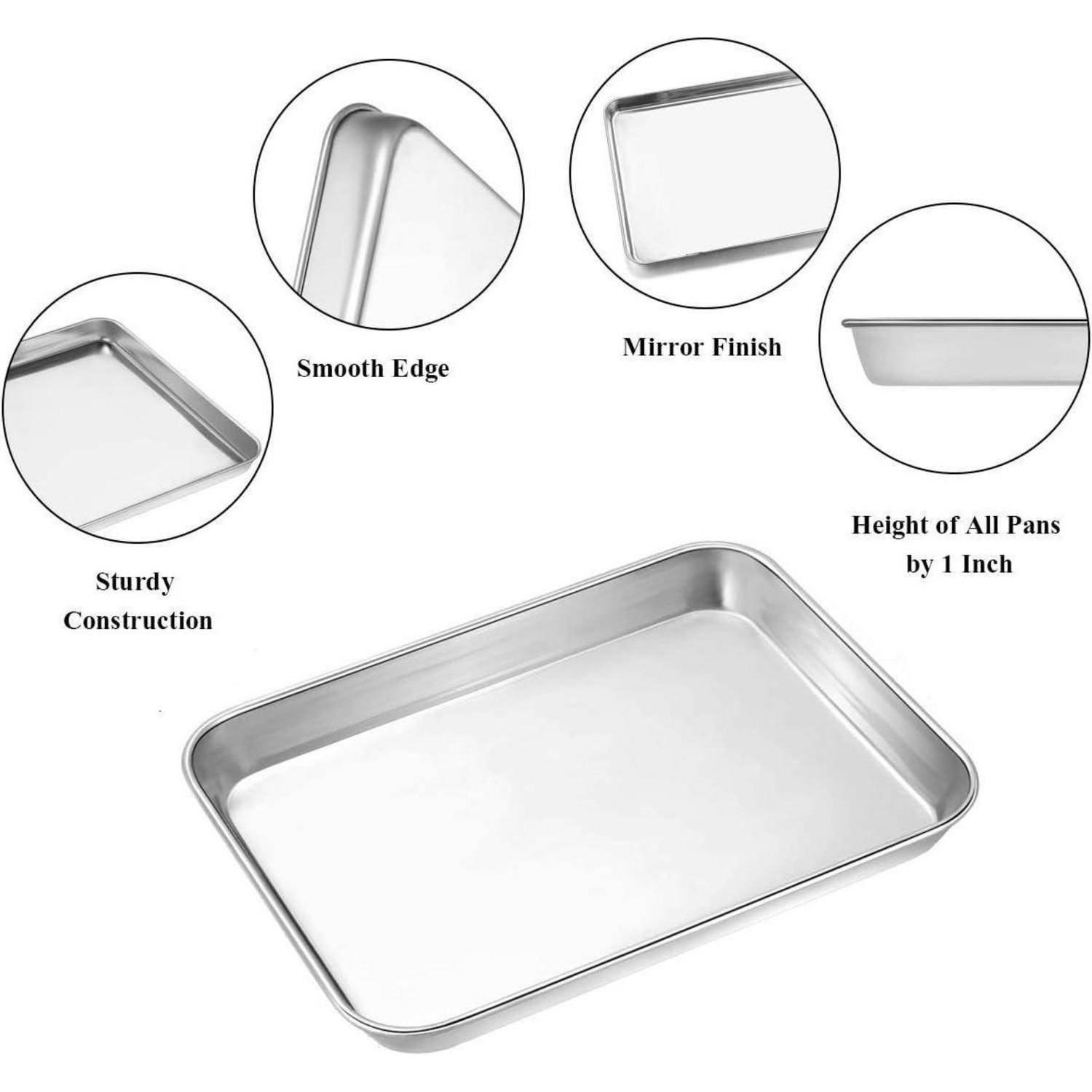 Edelstahl Ofenblech Set 2tlg. 22.9x17.8x2.5cm Ungiftig Gesund