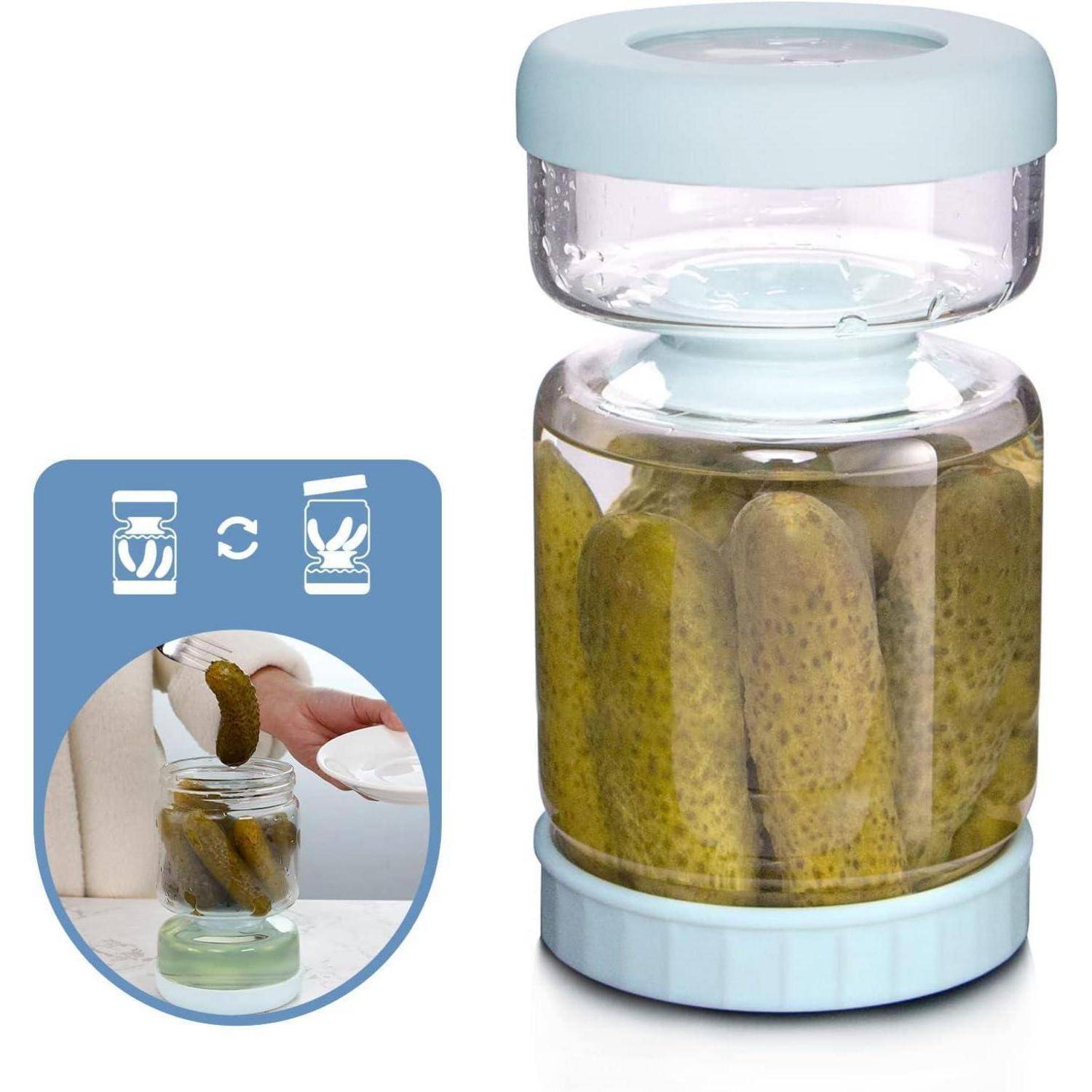 Einmachglas mit Sieb und Deckel 1L Olive Sanduhr Container Hofladen