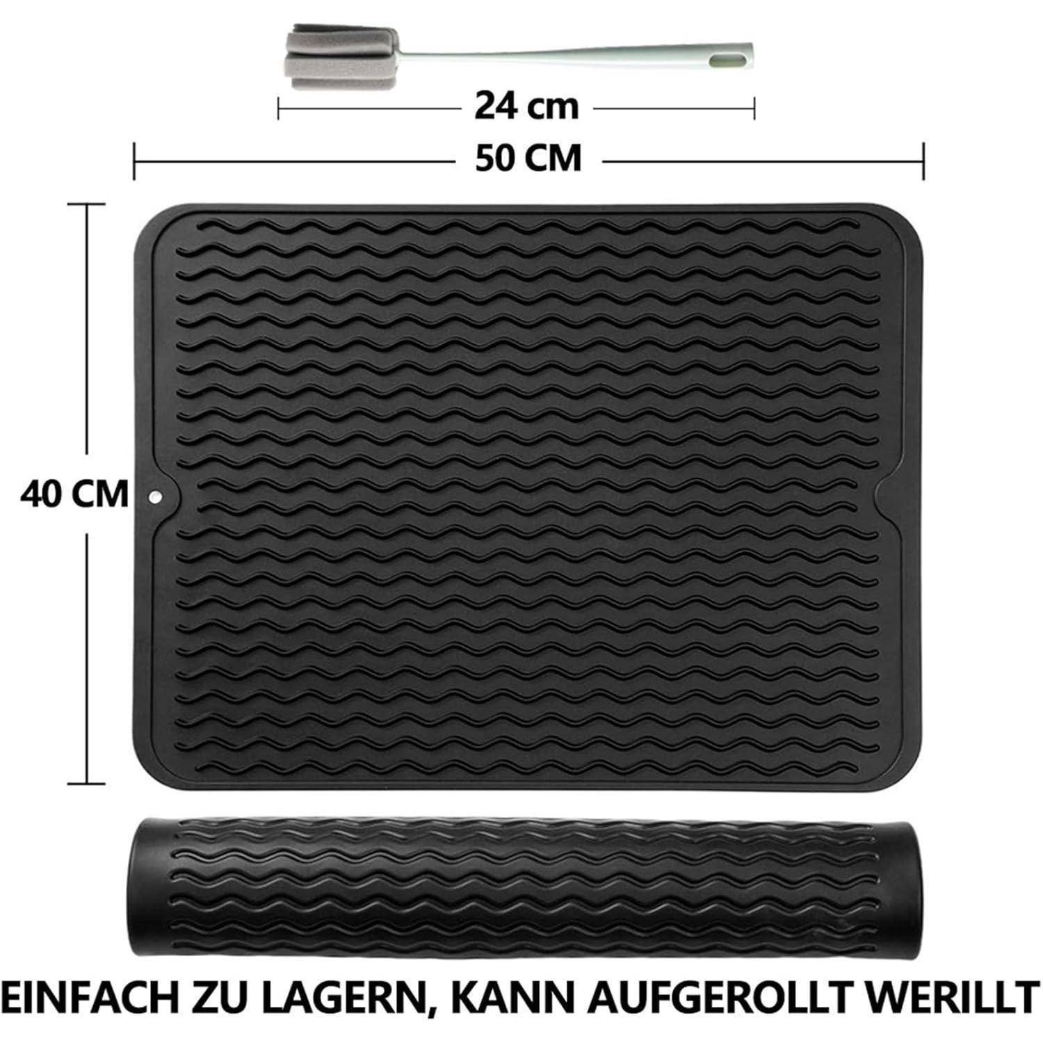 Abtropfmatte Silikon Geschirr 50x40cm BPA-frei Hitzebeständig
