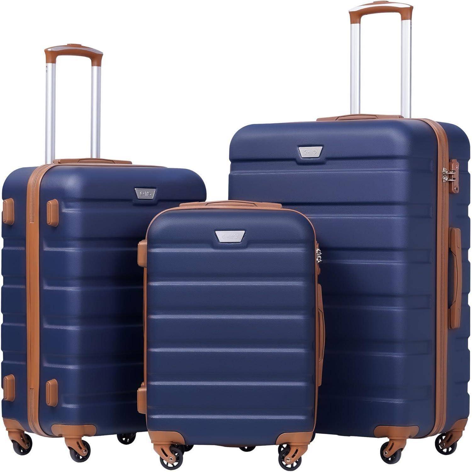 Hartschalen-Koffer Set 3-teilig Rollkoffer TSA-Schloss 4 Rollen