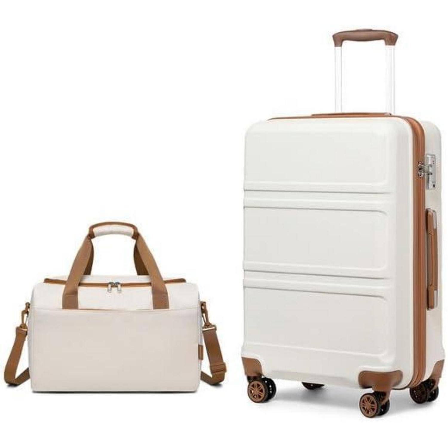 Handgepäck-Koffer Trolley Set 2-teilig, Cremeweiß, Ryanair Reisetasche