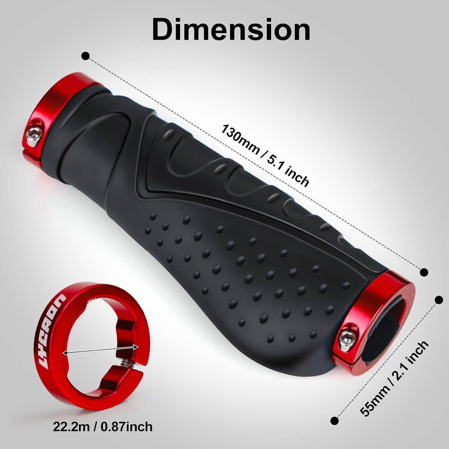 Bike Lenker Griffe Fahrrad rutschfeste Gummi Aluminium Lock Rot