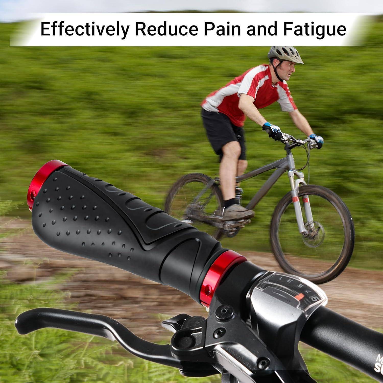 Bike Lenker Griffe Fahrrad rutschfeste Gummi Aluminium Lock Rot