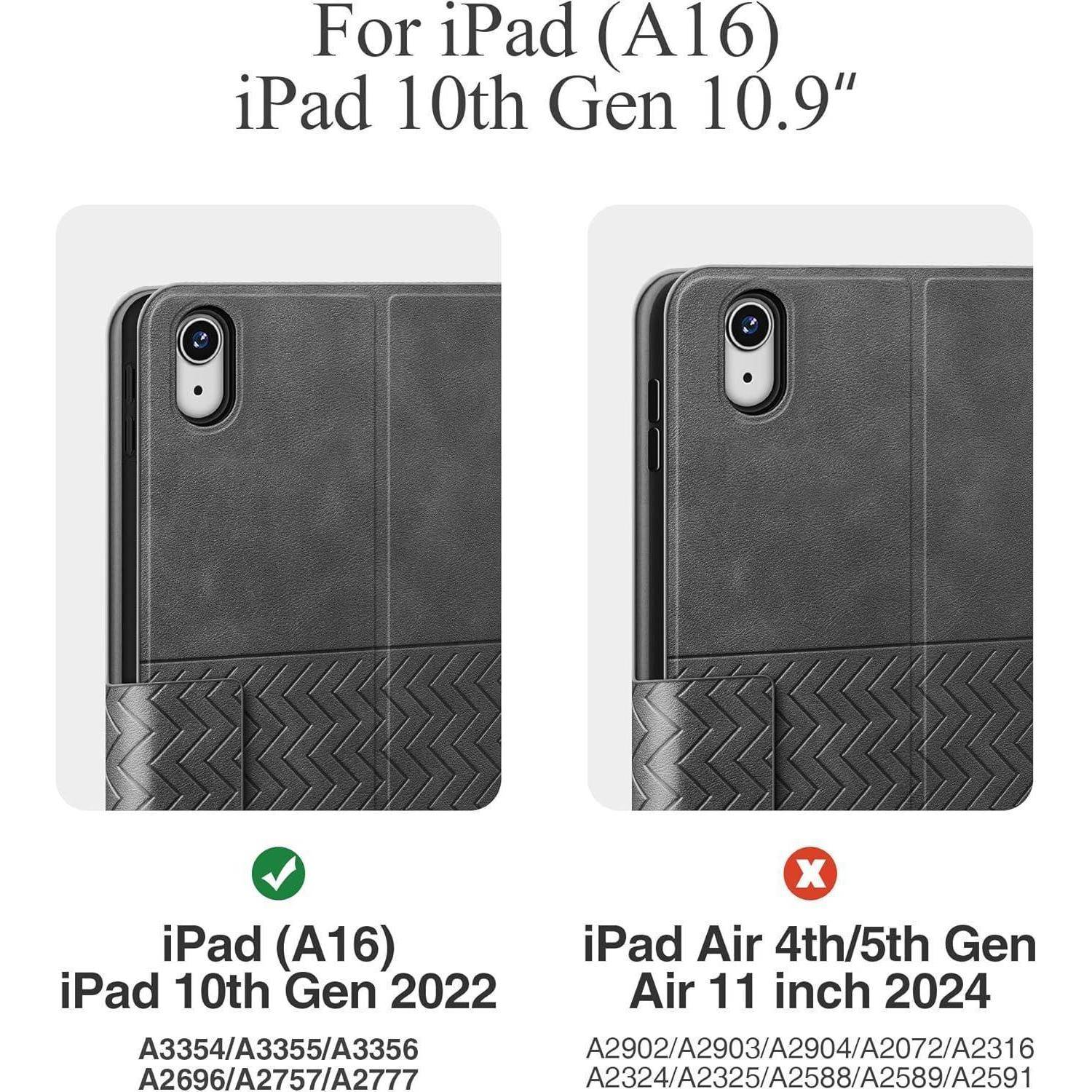 Hülle für iPad 10. Generation 2022 10,9 Zoll Apple Stifthalter Grau