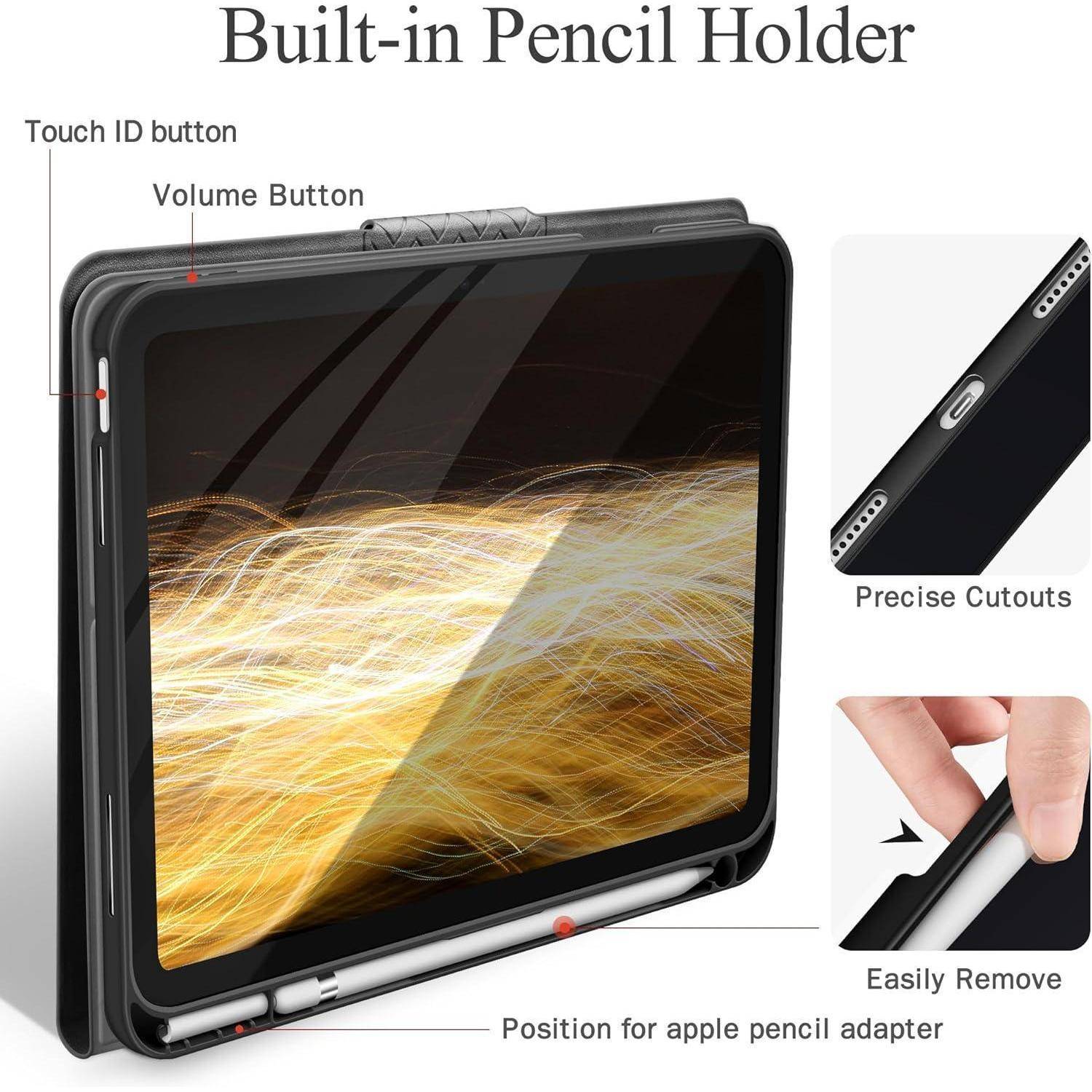 Hülle für iPad 10. Generation 2022 10,9 Zoll Apple Stifthalter Grau