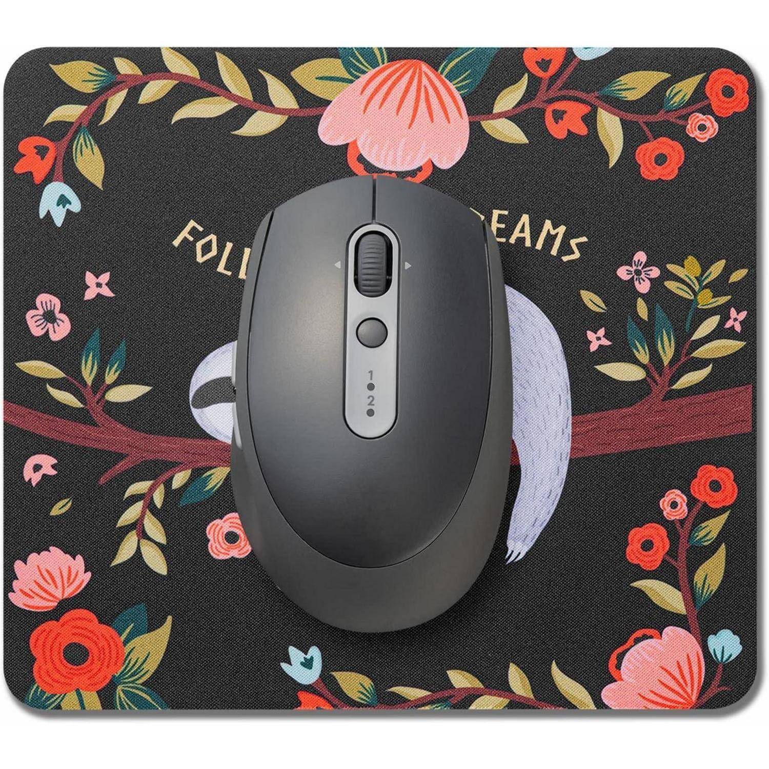 Kleines Mauspad 18 x 16 cm Mini Mousepad Bunt Lustiges Design Faultier