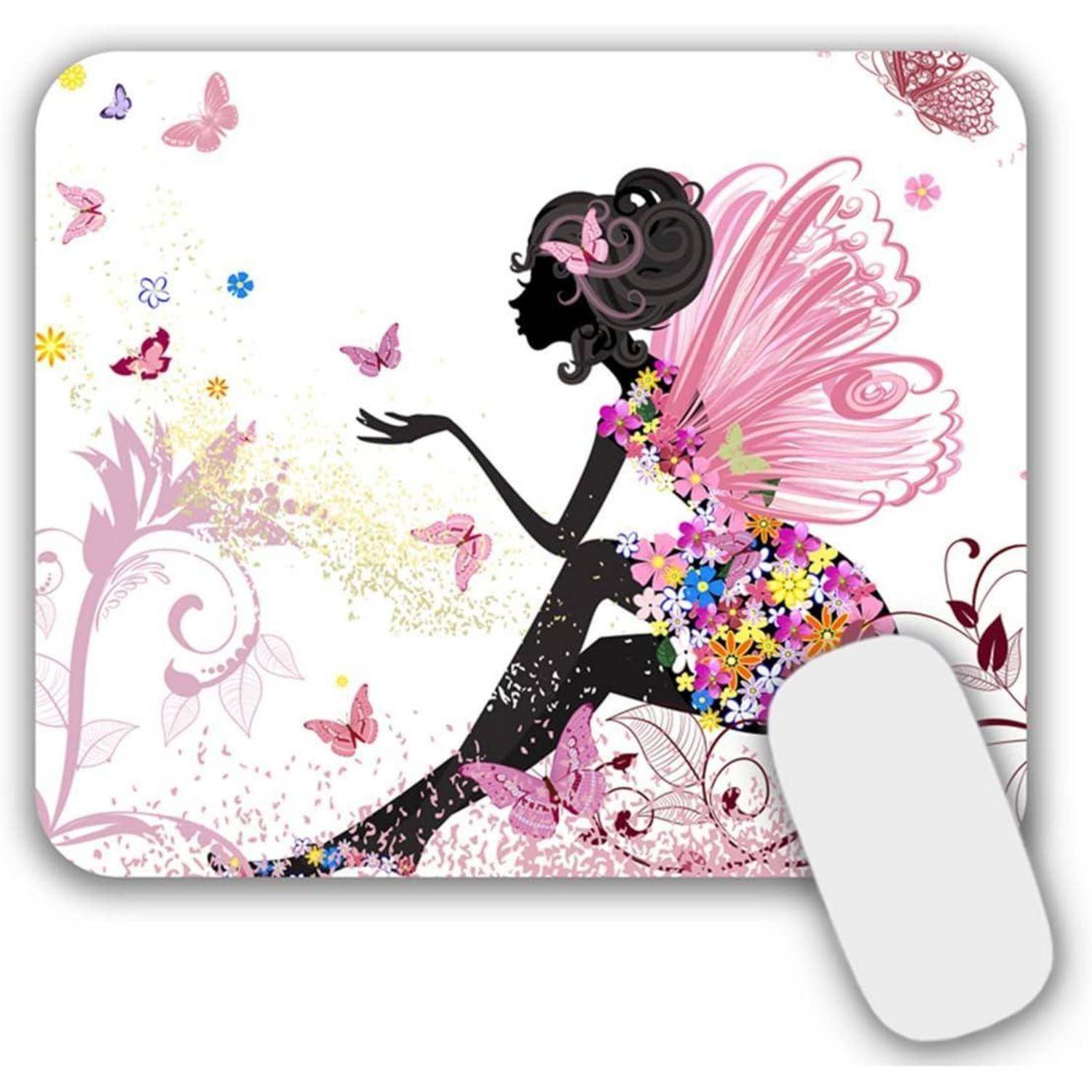 Mauspad Klein rutschfest Mousepad Motiv 24x20cm Bunt Mädchen