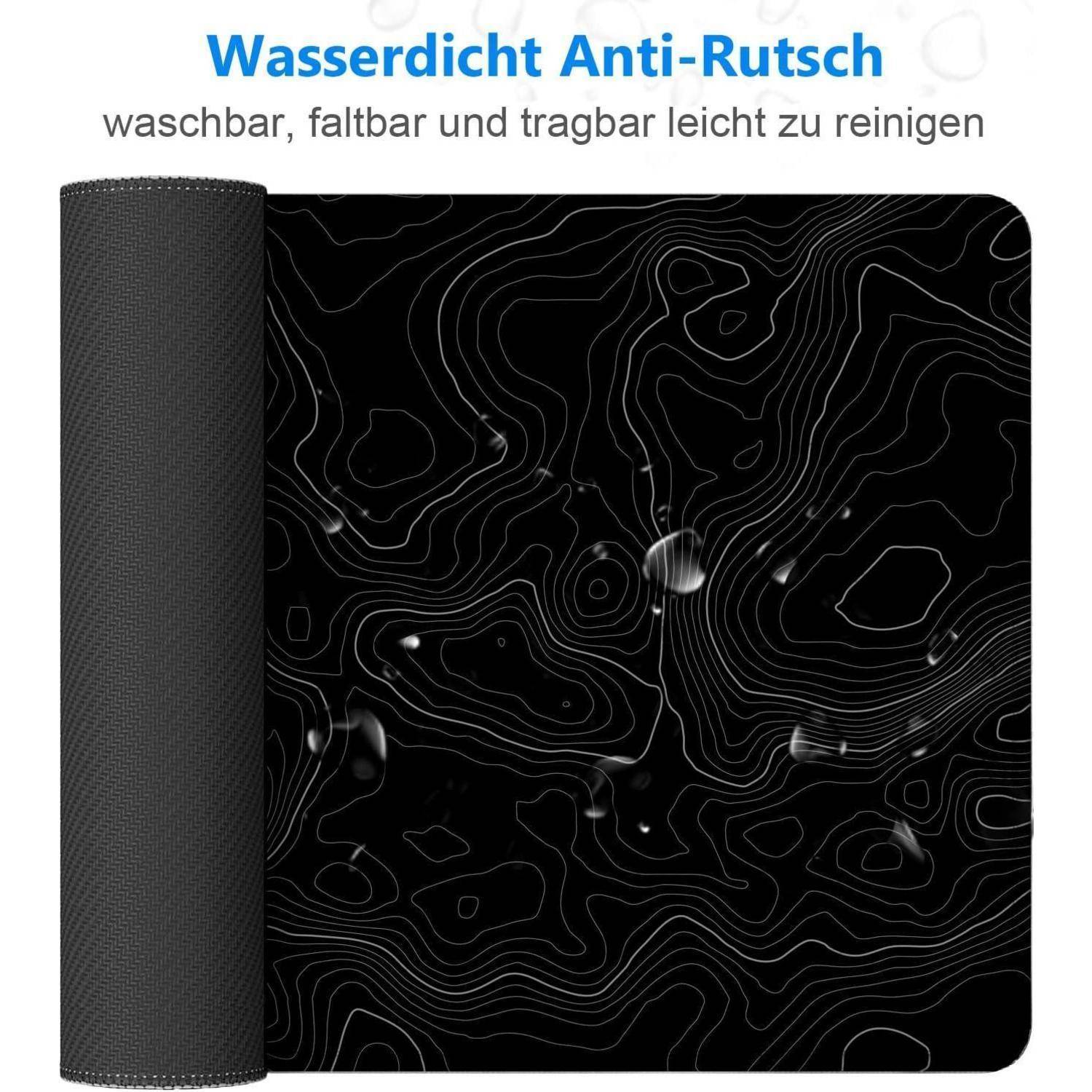 Gaming Mauspad XXL 900x400mm Artistic Curve vernähte Kanten rutschfest