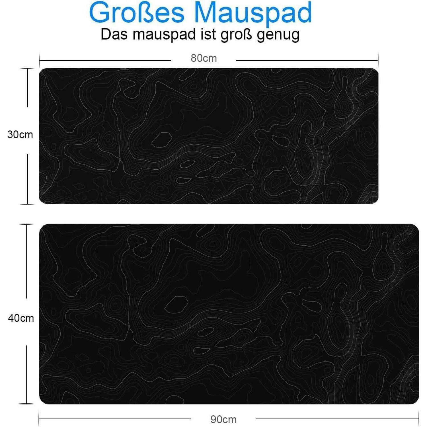 Gaming Mauspad XXL 900x400mm Artistic Curve vernähte Kanten rutschfest