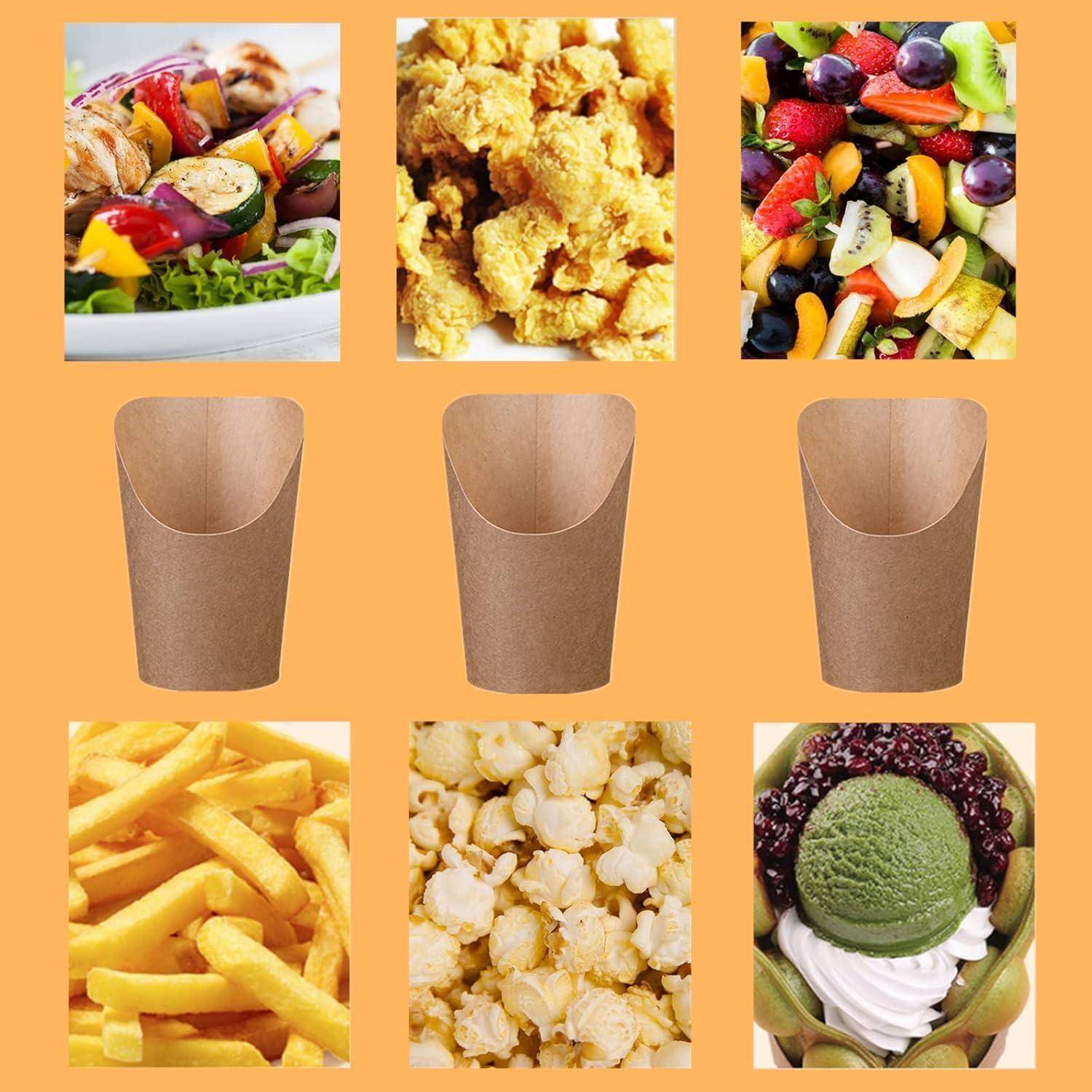 Kraftpapier Pommes-Becher 12oz 50 Stück für Waffeln Pommes Frites