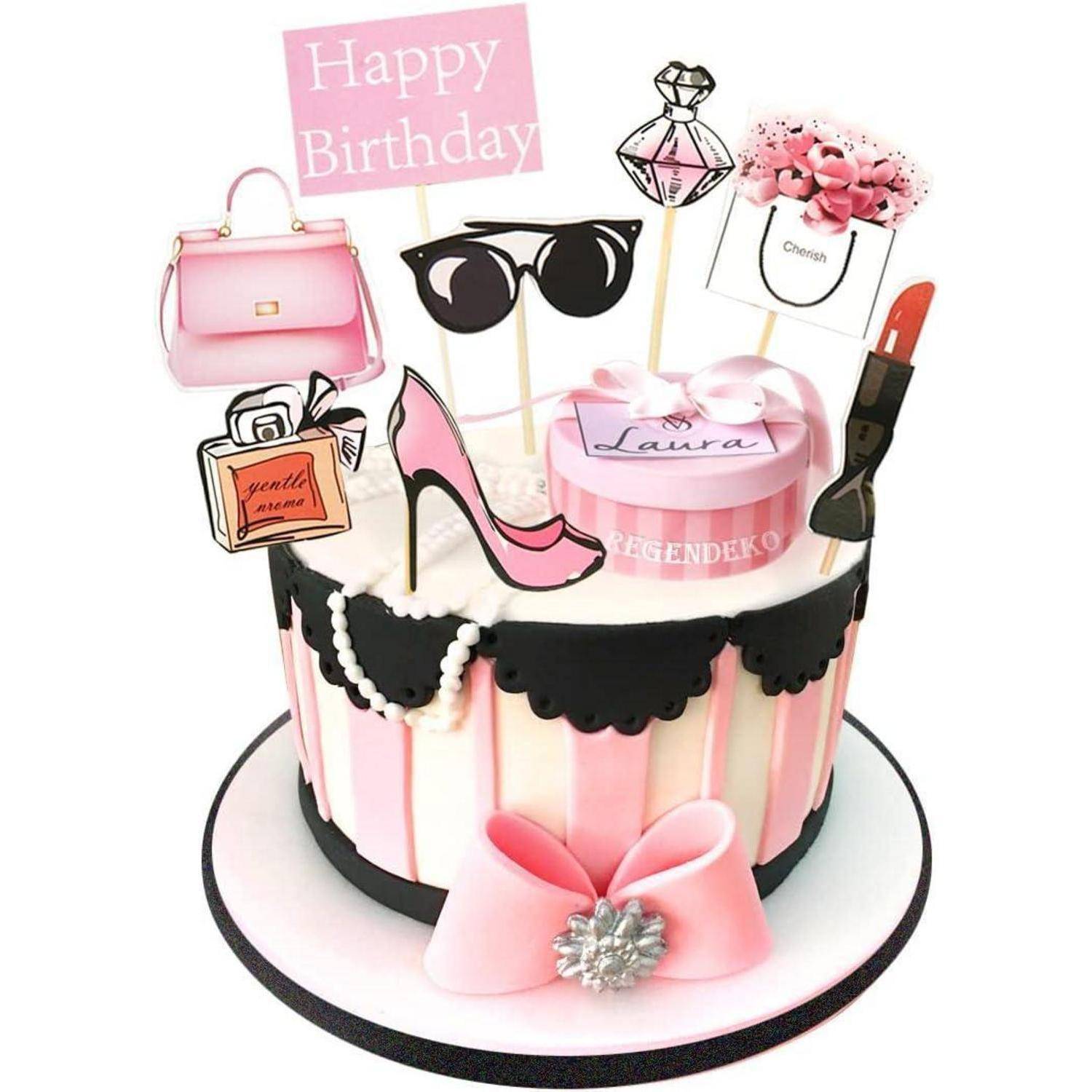 Geburtstag Lady Mädchen Kuchendeko Toppers Set 8 Stück