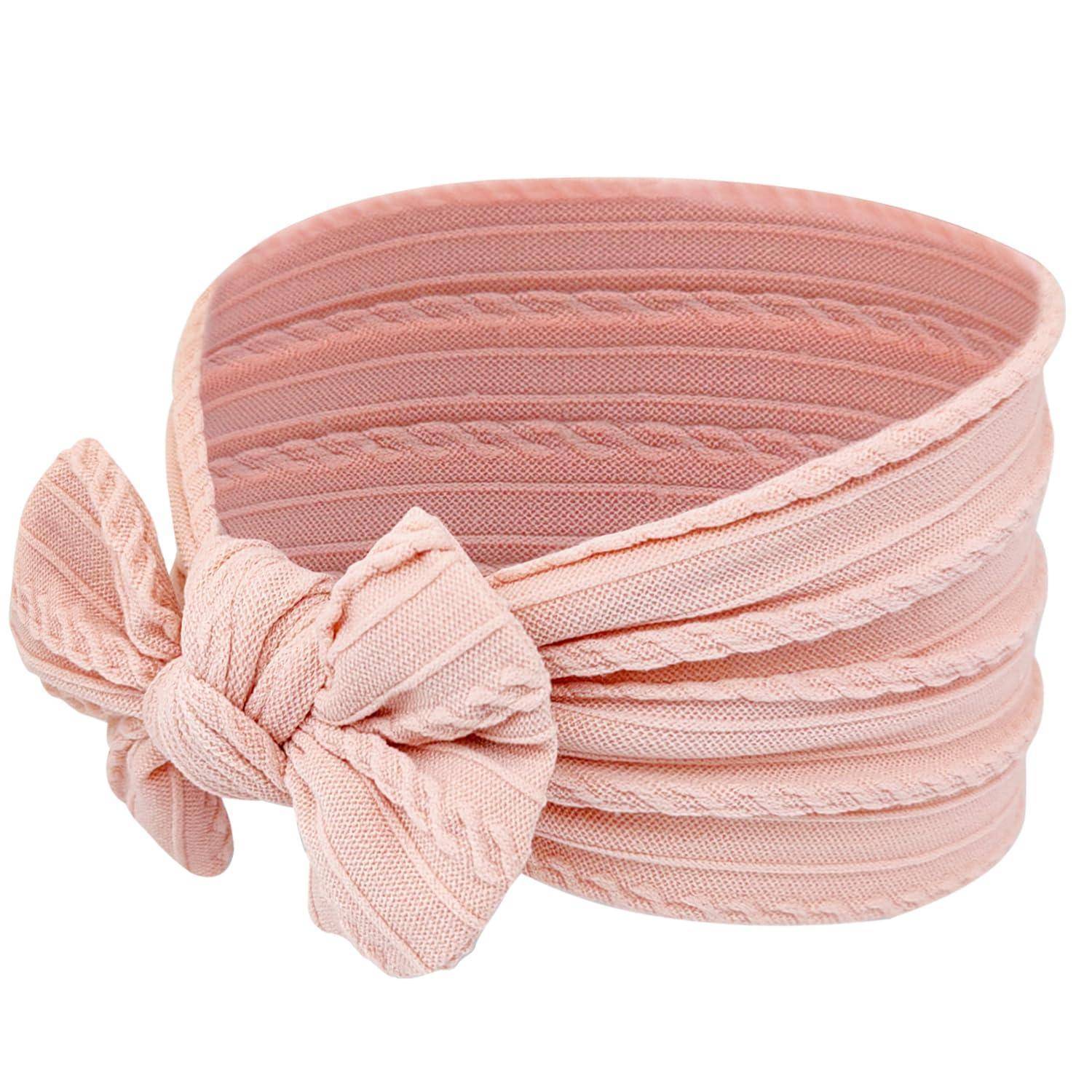 2er Pack Baby Turban Stirnband Nylon Schleife Kopfbedeckung für