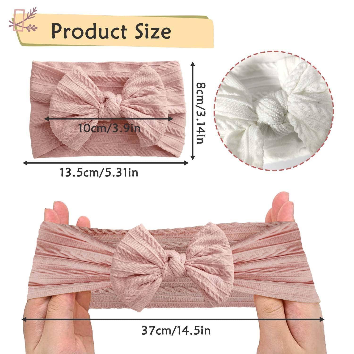 2er Pack Baby Turban Stirnband Nylon Schleife Kopfbedeckung für