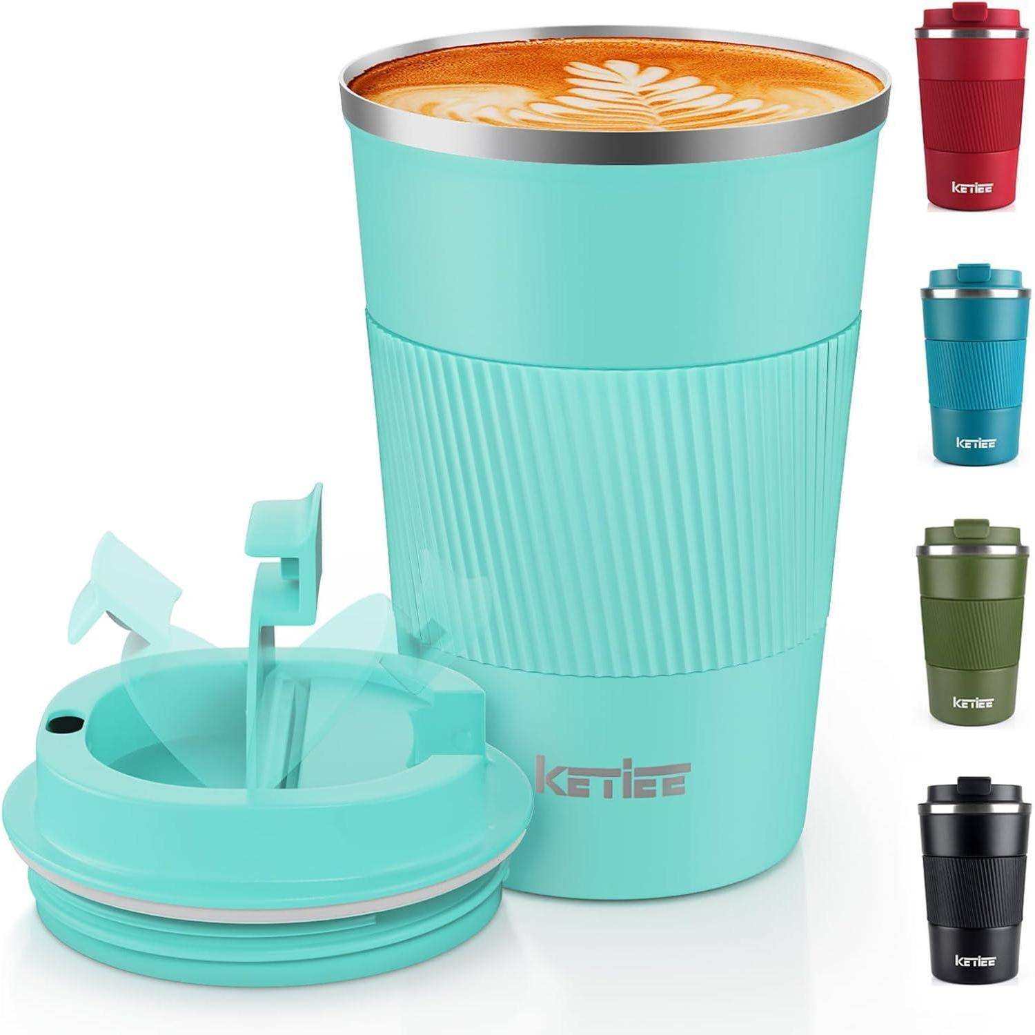 Kaffeebecher to go 380ml T-Blau Thermobecher Doppelwandig